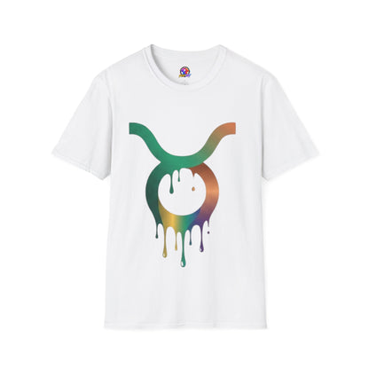 Taurus Drip Graphic Tee — Rainbow Zodiac Bull Shirt