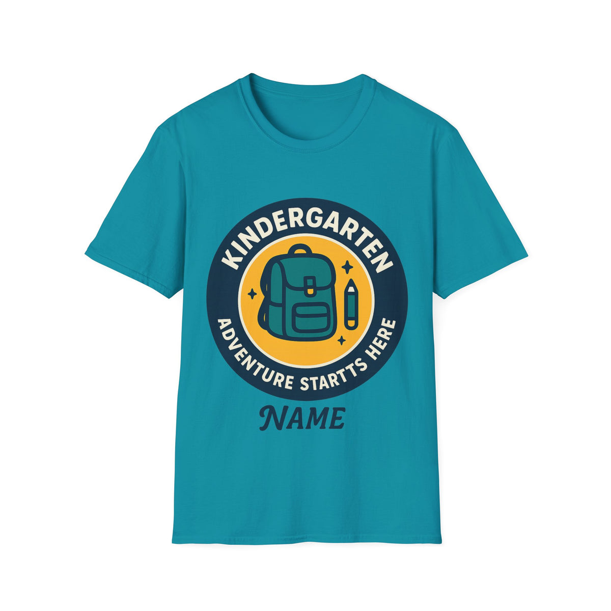 Kindergarten Teacher T‑Shirt – 'Kindergarten' Backpack Badge Design - Trending Now - August 2026