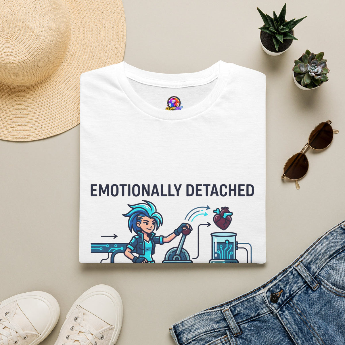Aquarius Zodiac Emotionally Detached, Intellectually Invested T-Shirt — Aquarian Graphic Tee