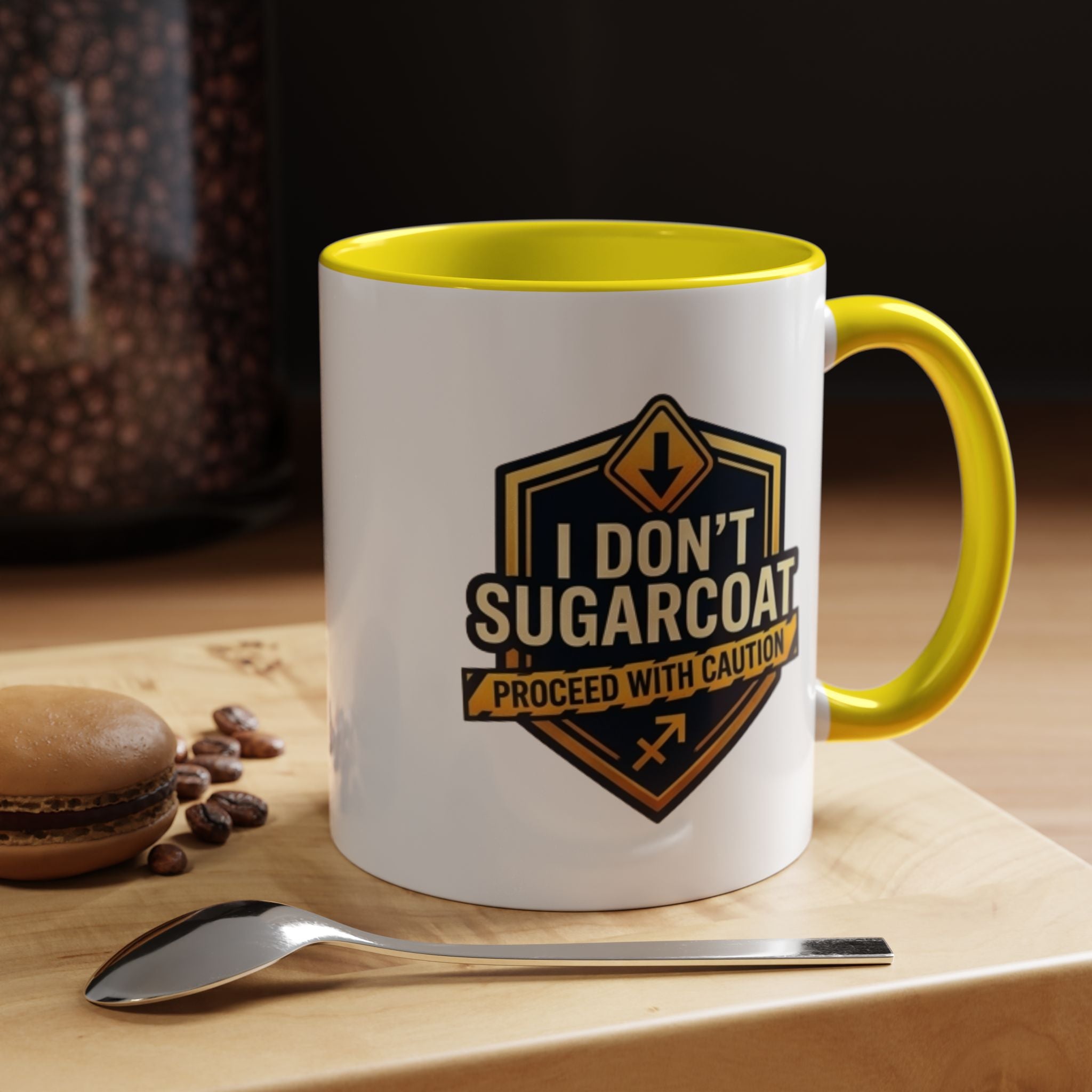 I Don't Sugarcoat Coffee Mug – 'Proceed With Caution' Bold Accent Mug