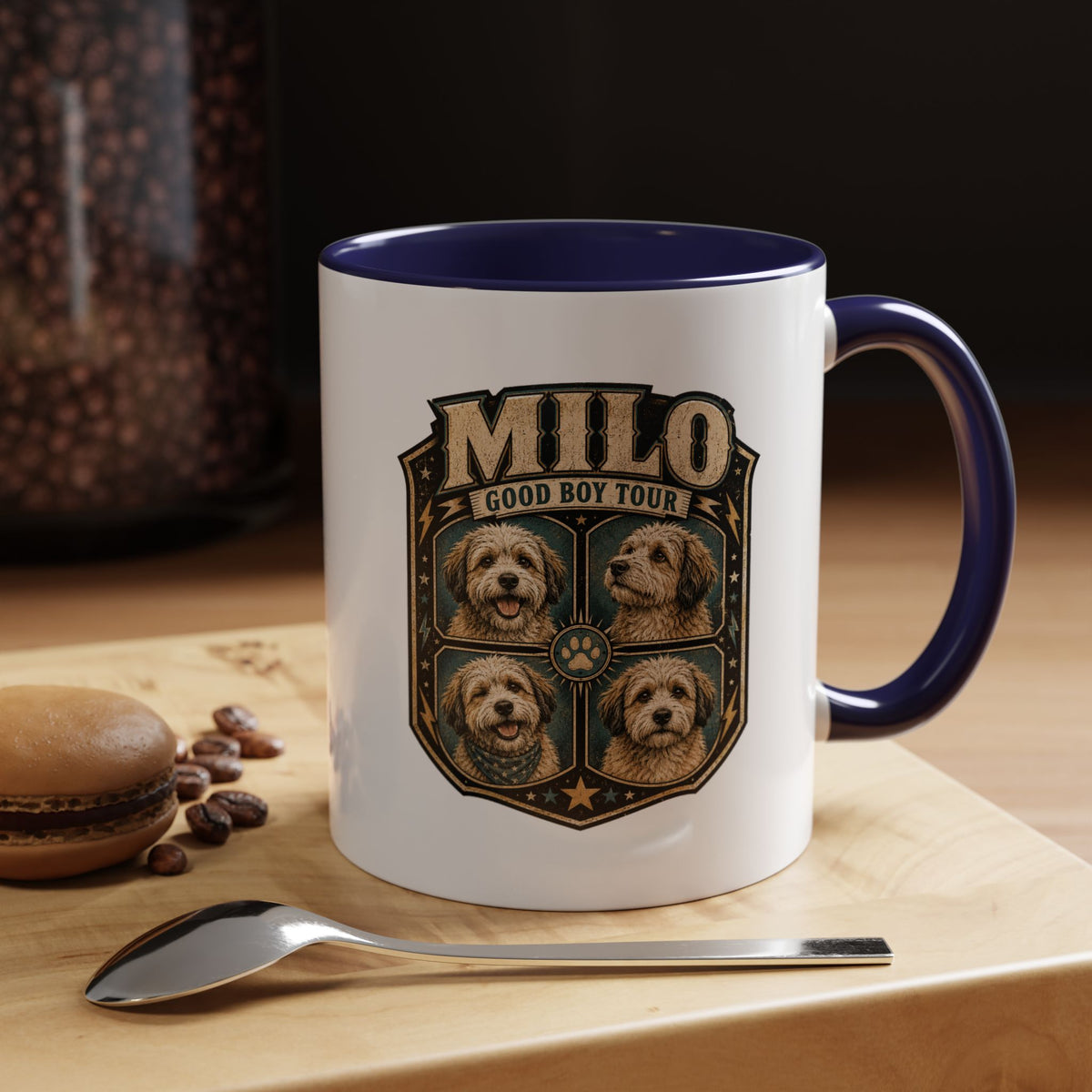 Milo Bailey Dog Dad Mom Milo 'Good Boy Tour' Accent Coffee Mug – Personalized Dog Lover Gift