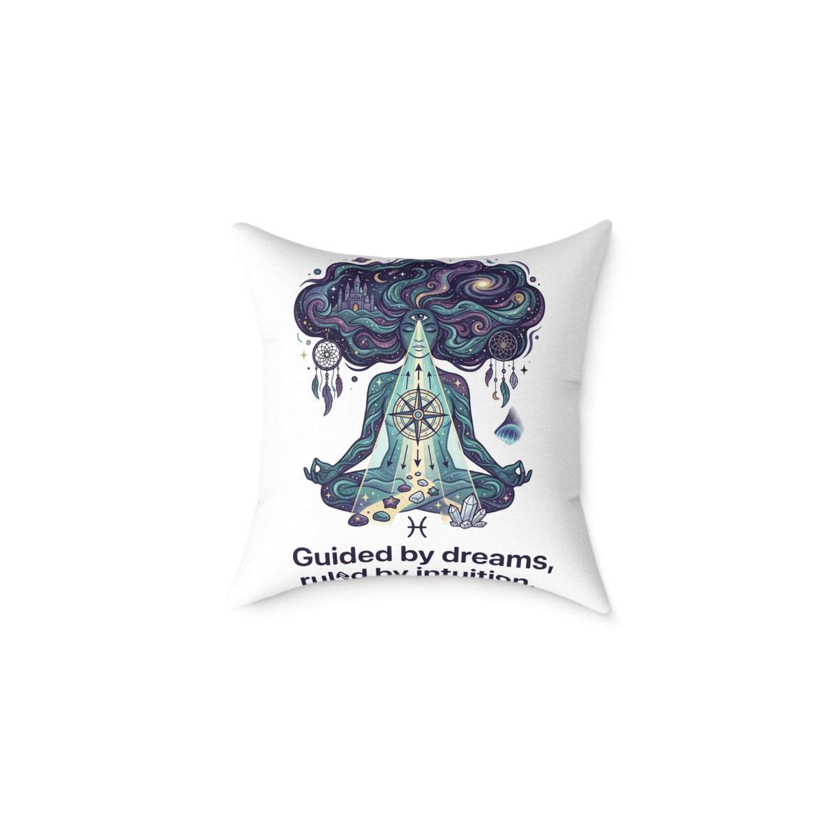 Pisces Zodiac Guided By Dreams Square Poly Canvas Pillow