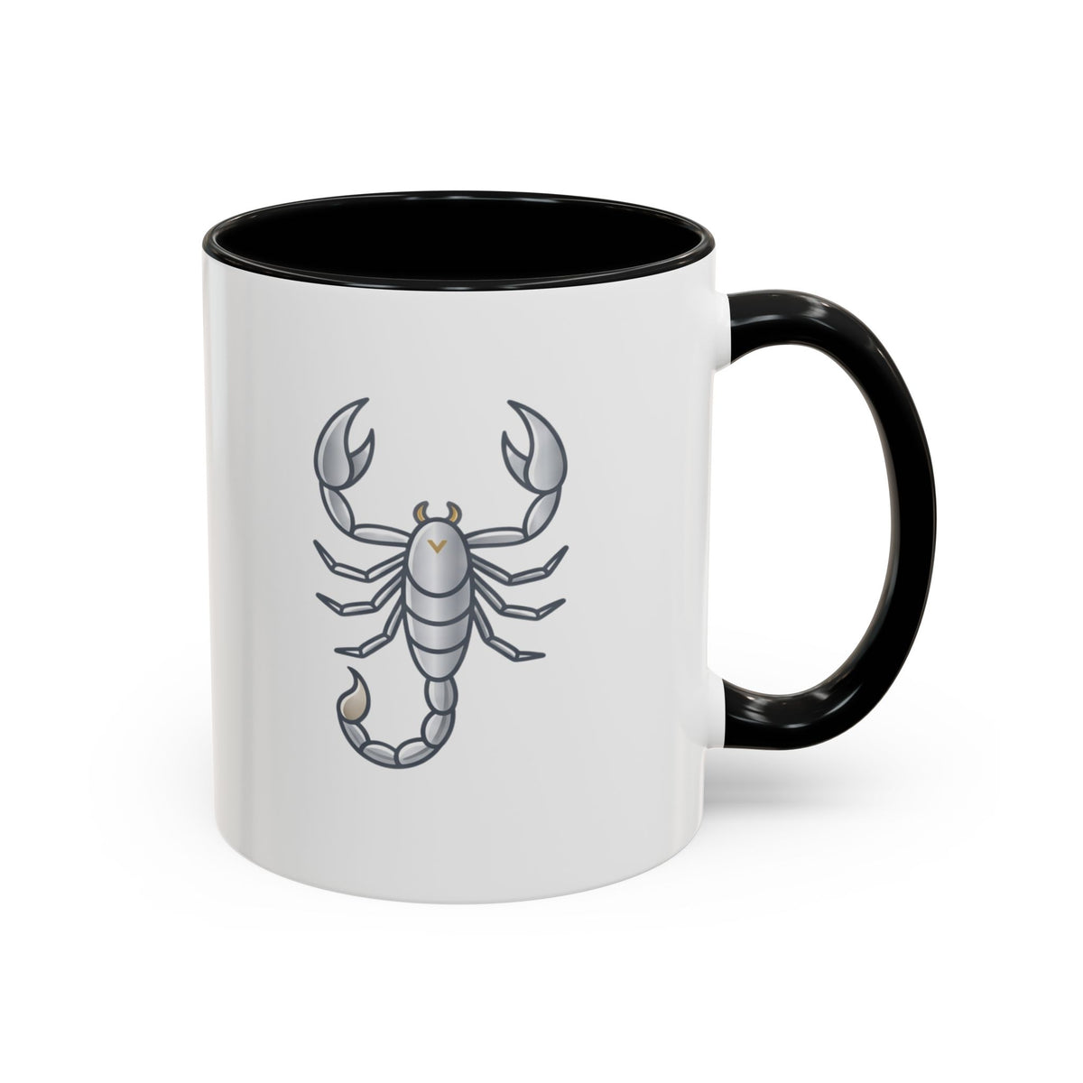 Scorpio Zodiac Accent Coffee Mug — Silver Scorpion Astrology Gift