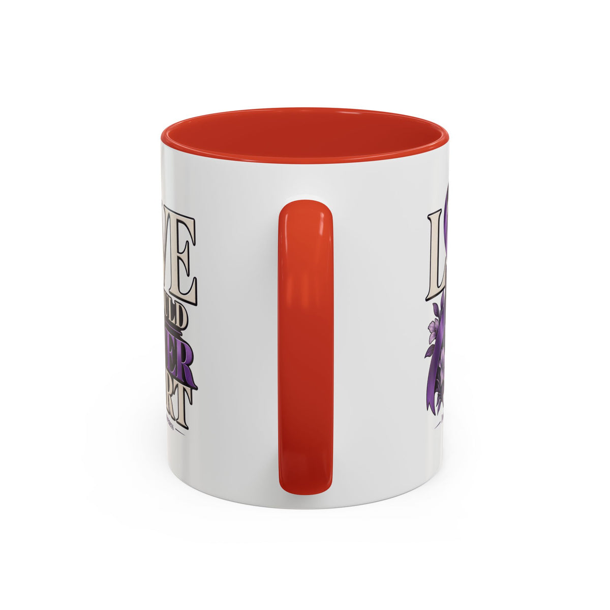 Domestic Violence Awareness Accent Coffee Mug – "Love Should Never Hurt" (11/15oz)