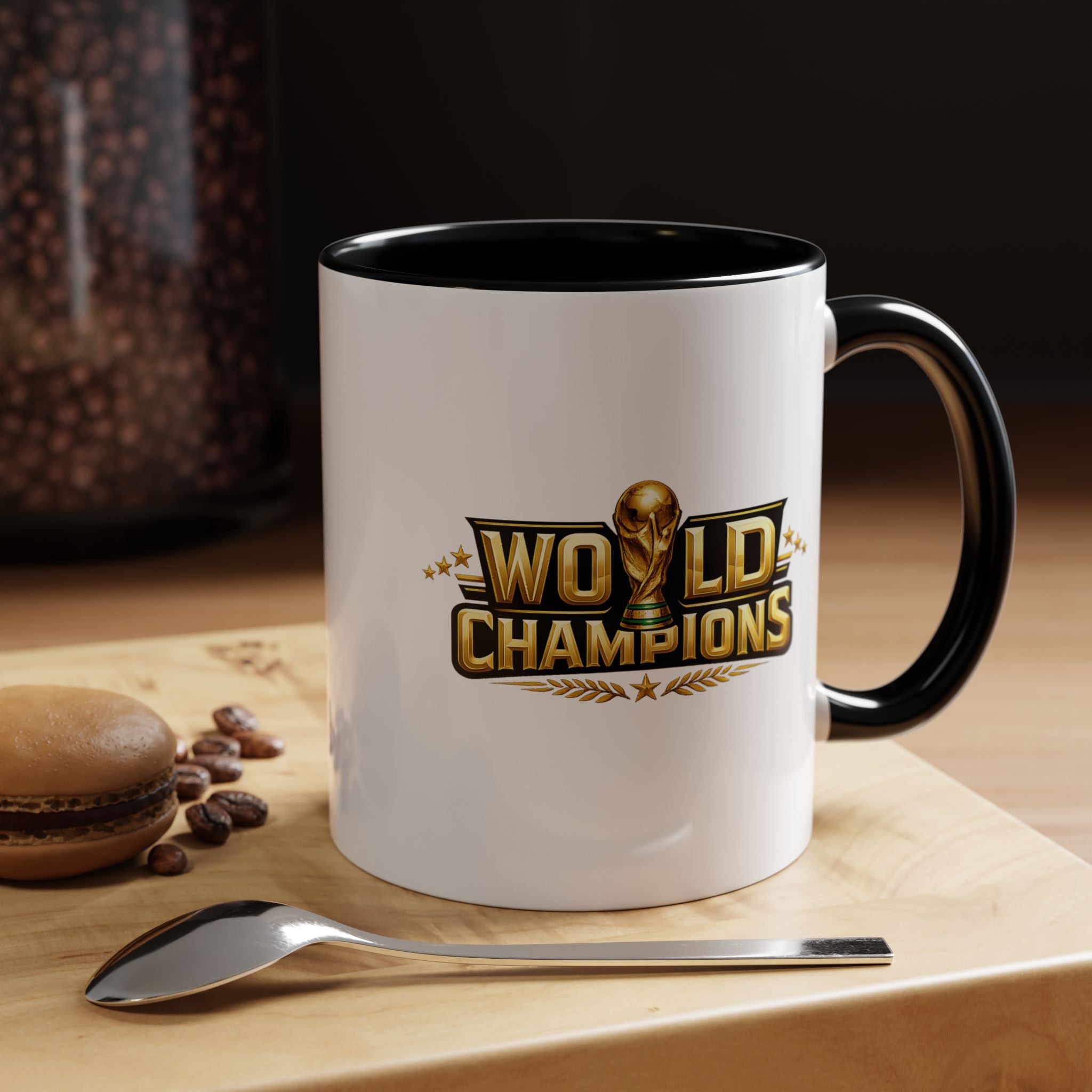 World Champions Accent Coffee Mug – Gold Trophy Sports Fan