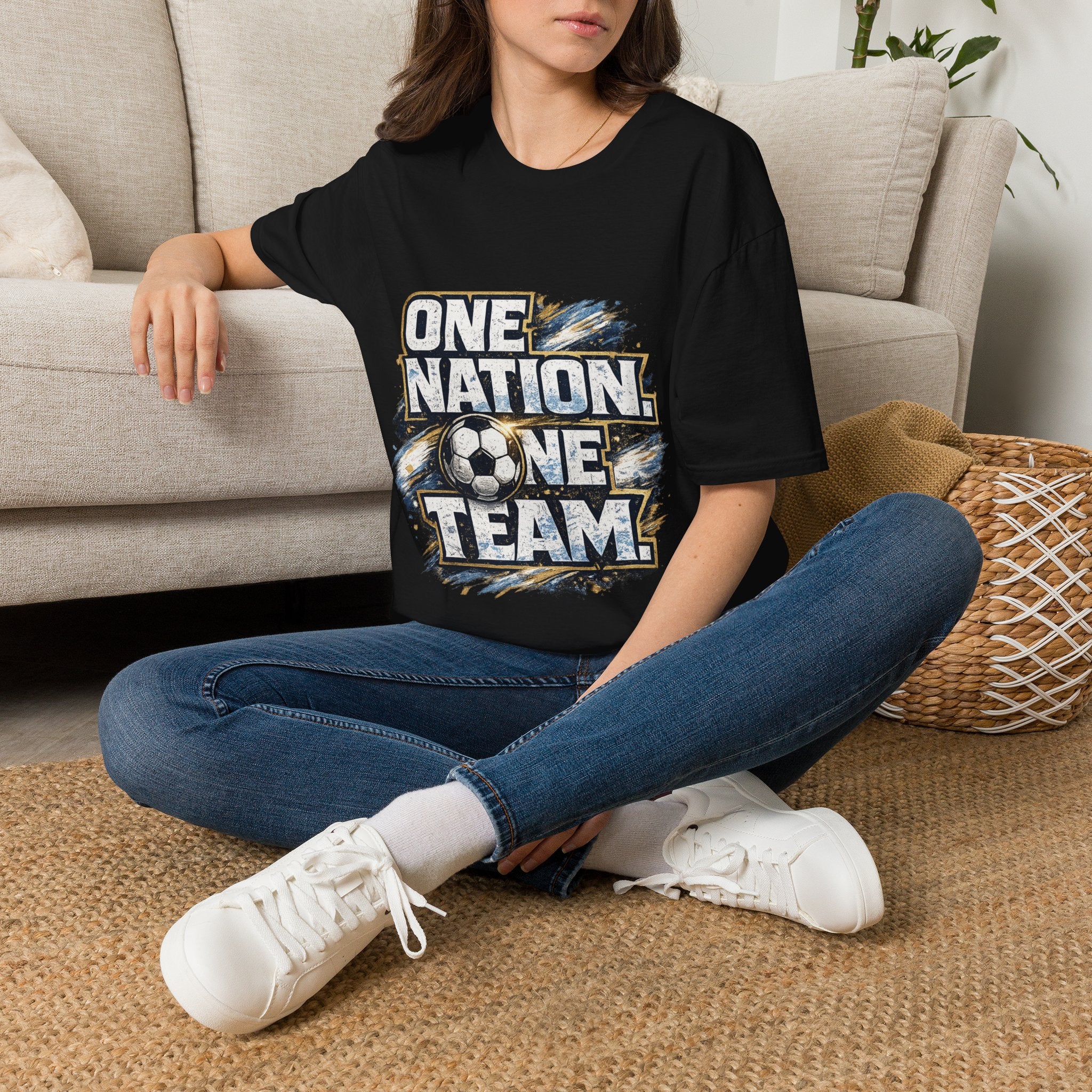 One Nation One Team Soccer T-Shirt — Supportive Fan Tee