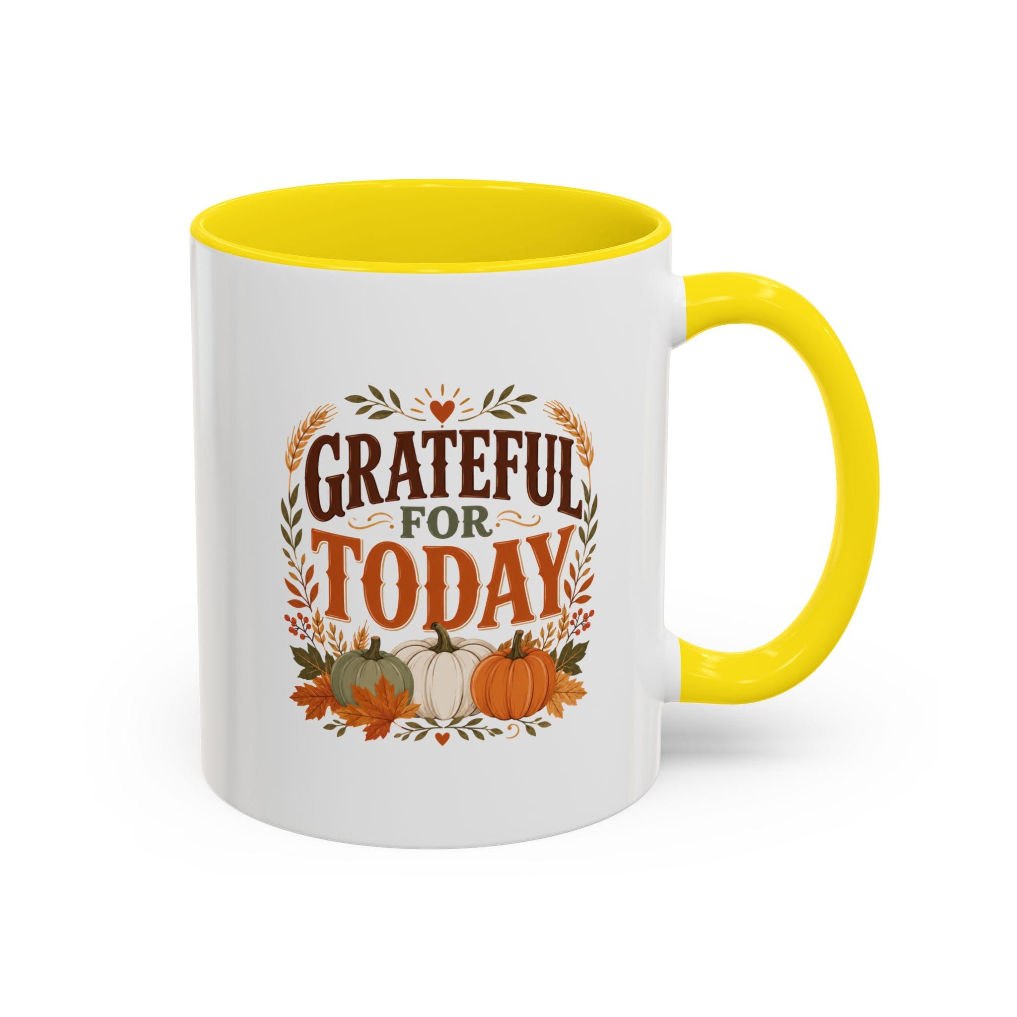 Thanksgiving Mug Grateful For Today Coffee Mug — Thanksgiving Pumpkin Fall Ceramic Accent Mug