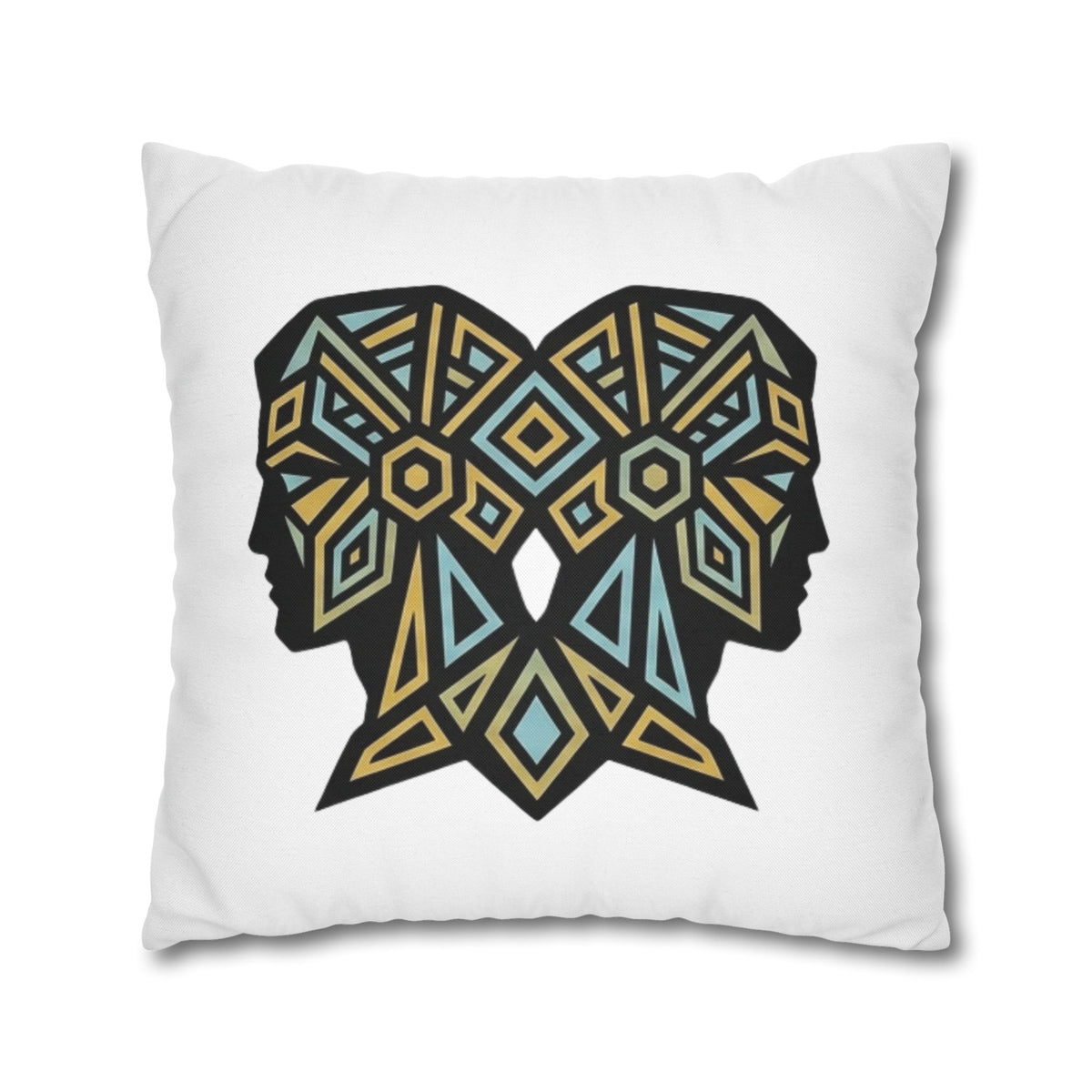 Gemini Geometric Twin Silhouette Decorative Pillowcase