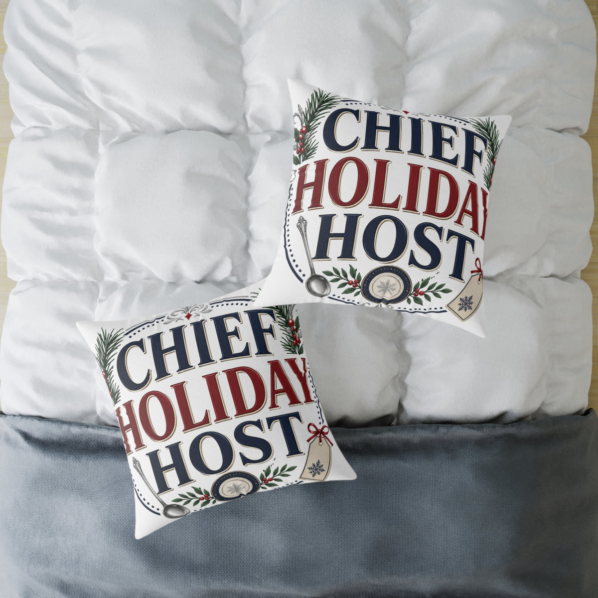 Christmas Chief Holiday Host Throw Pillow — Festive Christmas Decorative Cushion