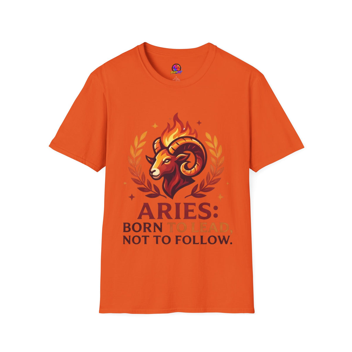 Aries Zodiac T-Shirt — "Born to Lead Not to Follow" Ram Graphic