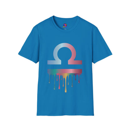 Omega Symbol T-Shirt — Pastel Gradient Drip Design