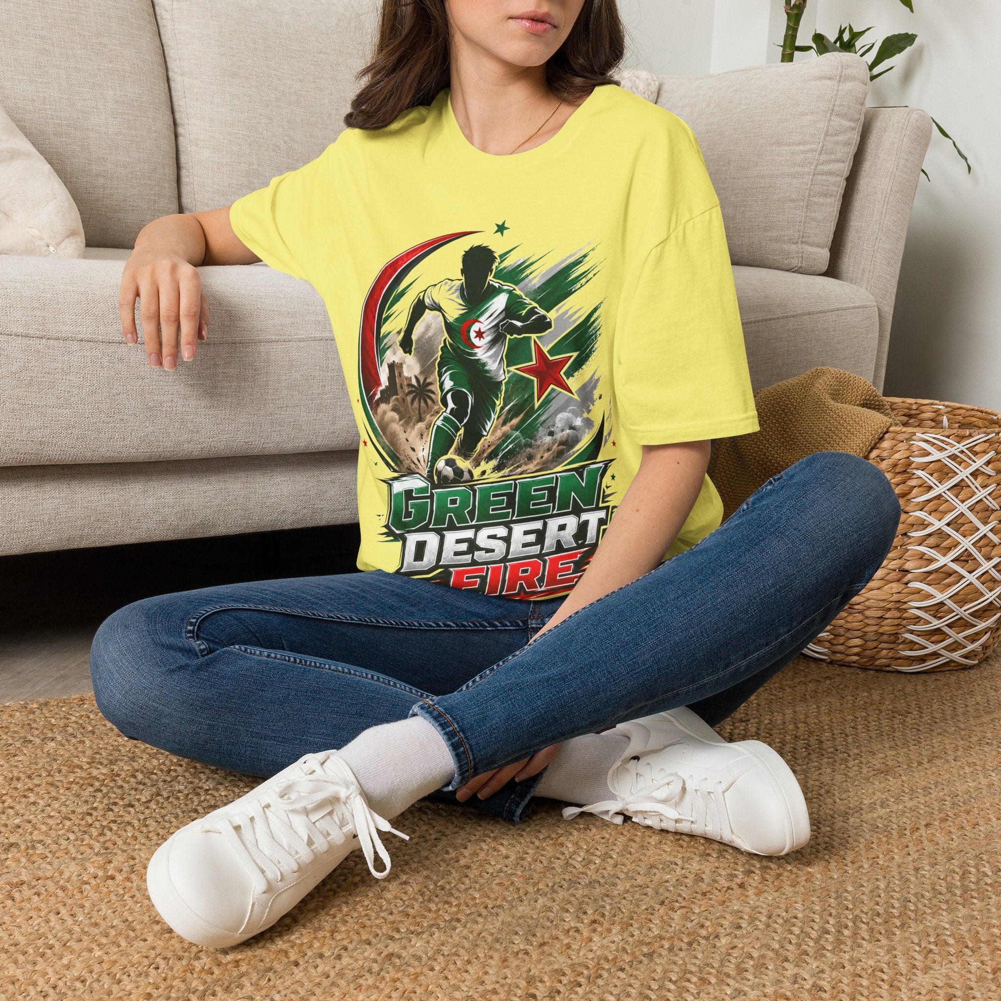 Algeria Football Fan Tee — "Green Desert Fire" Soccer Shirt