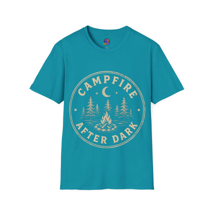 Campfire After Dark T-Shirt — Vintage Moon & Pines Camping Tee
