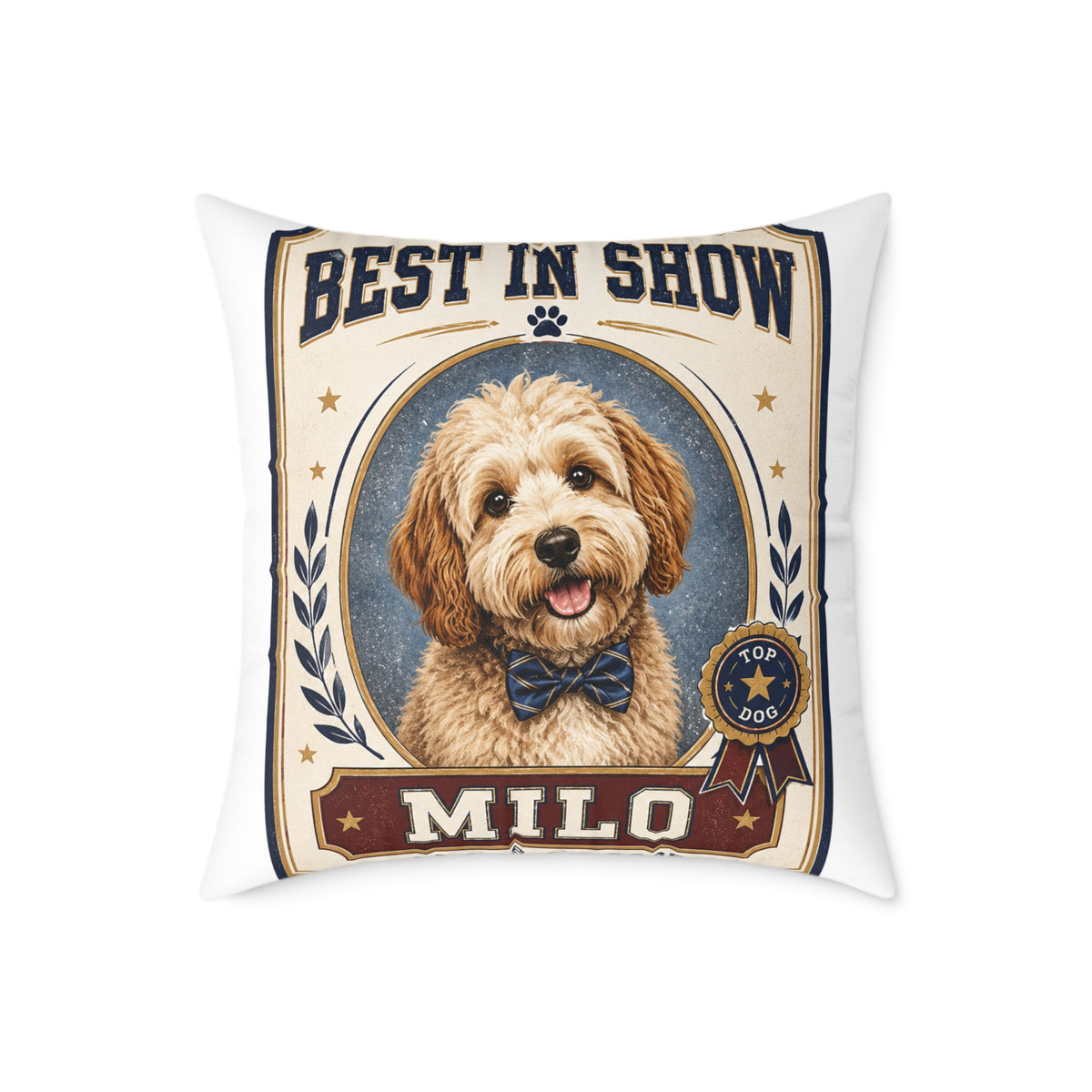 Best in Show Dog Pillow — Milo Bailey Dog Dad Mom  Personalized Milo Pet Decorative Pillow