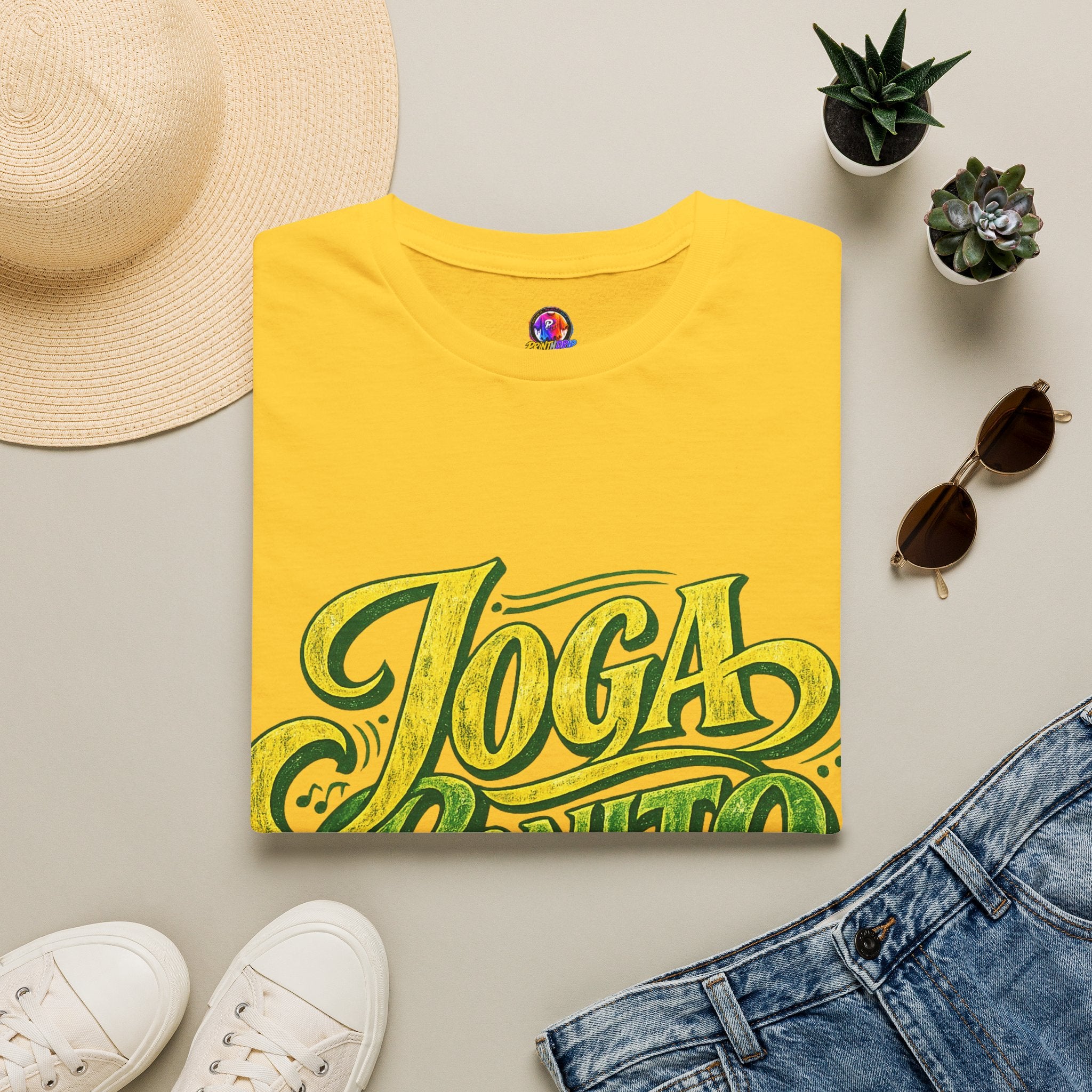 Brazil T-Shirt — 'Joga Bonito' Vintage Soccer Script Tee