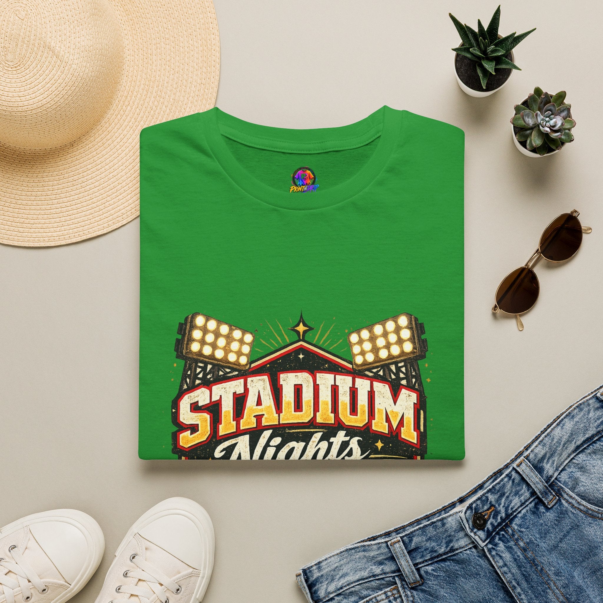 Stadium Nights T-Shirt — Vintage Sports Lights Graphic Tee