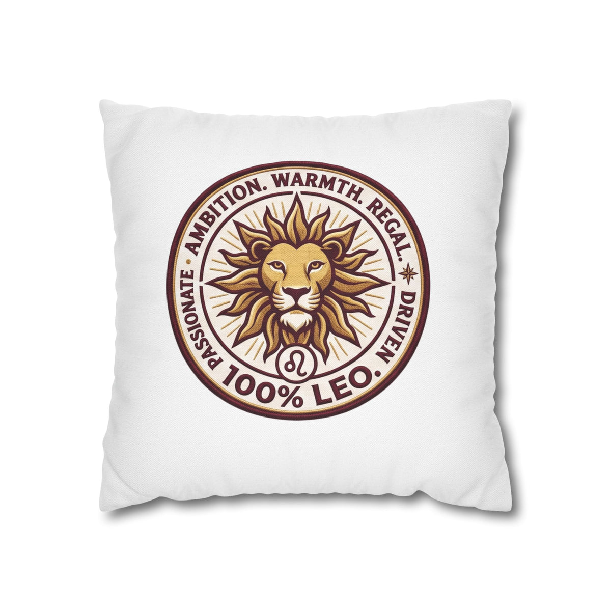 Leo Zodiac Ambition, Warmth, Driven Spun Polyester Square Pillowcase