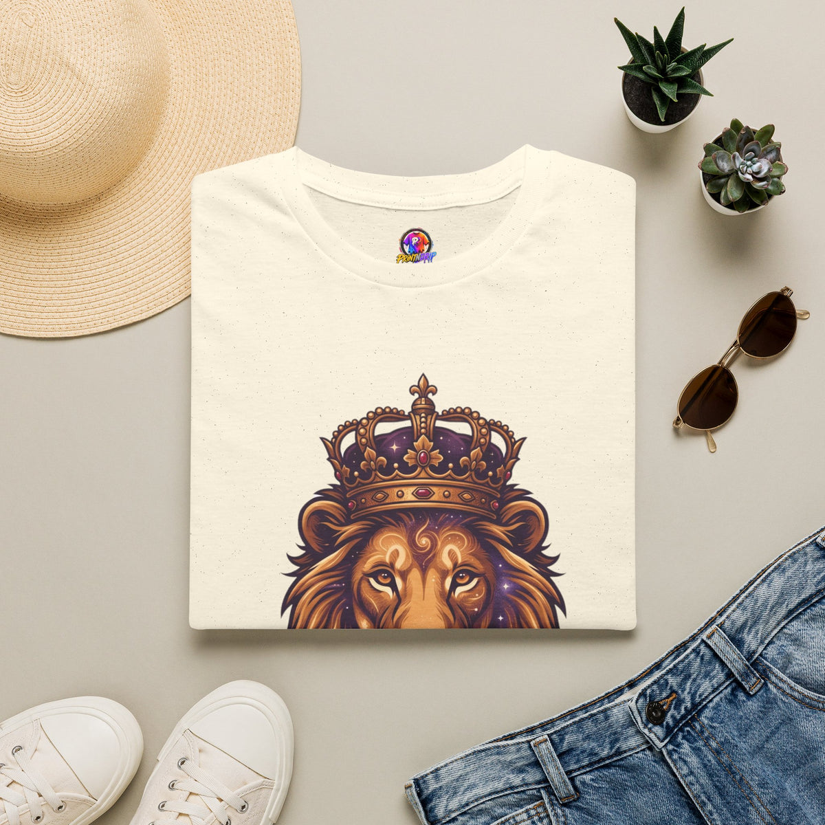Leo Zodiac Lion T-Shirt — "Born with a Crown in My Soul" Zodiac Graphic Tee