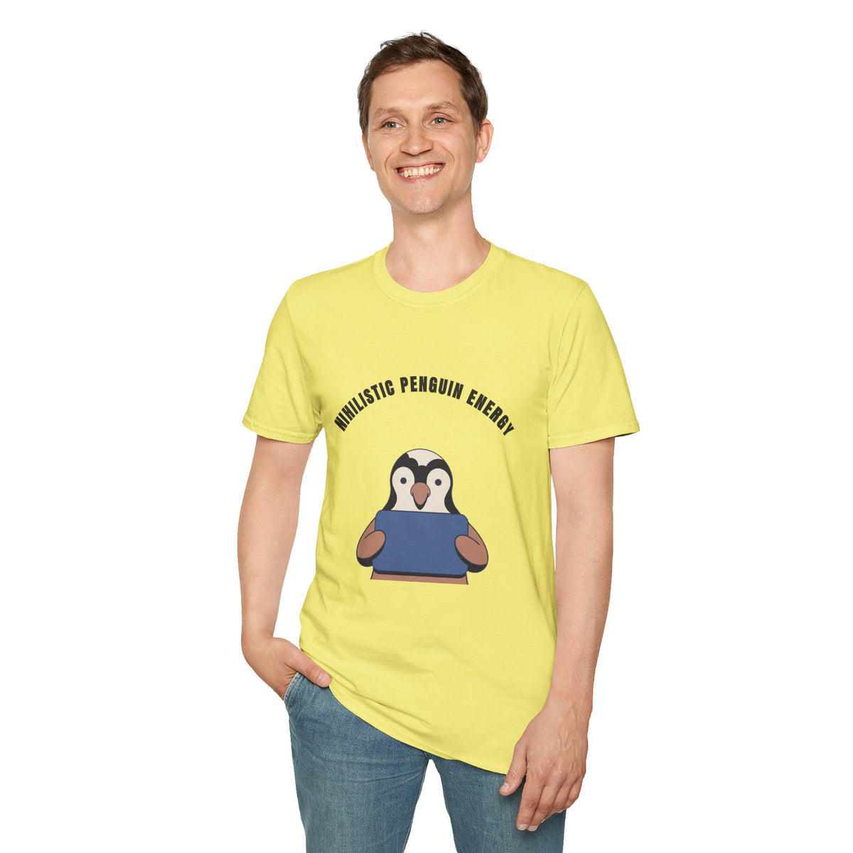 Nihilistic Penguin Energy T-Shirt — Cute Sarcastic Graphic Tee - Trending Now - September 2026