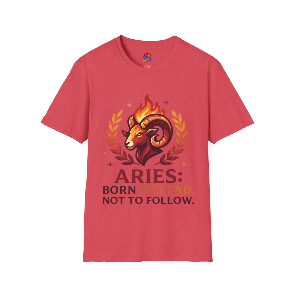 Aries Zodiac T-Shirt — "Born to Lead Not to Follow" Ram Graphic