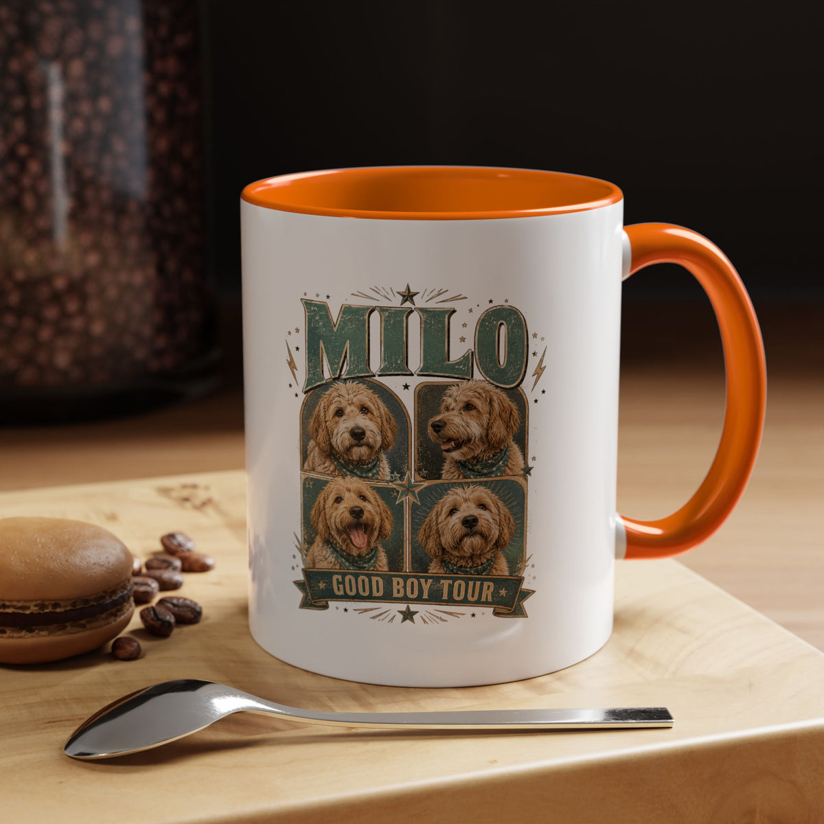 Milo Bailey Dog Dad Mom Milo 'Good Boy Tour' Accent Coffee Mug – Personalized Dog Lover Gift