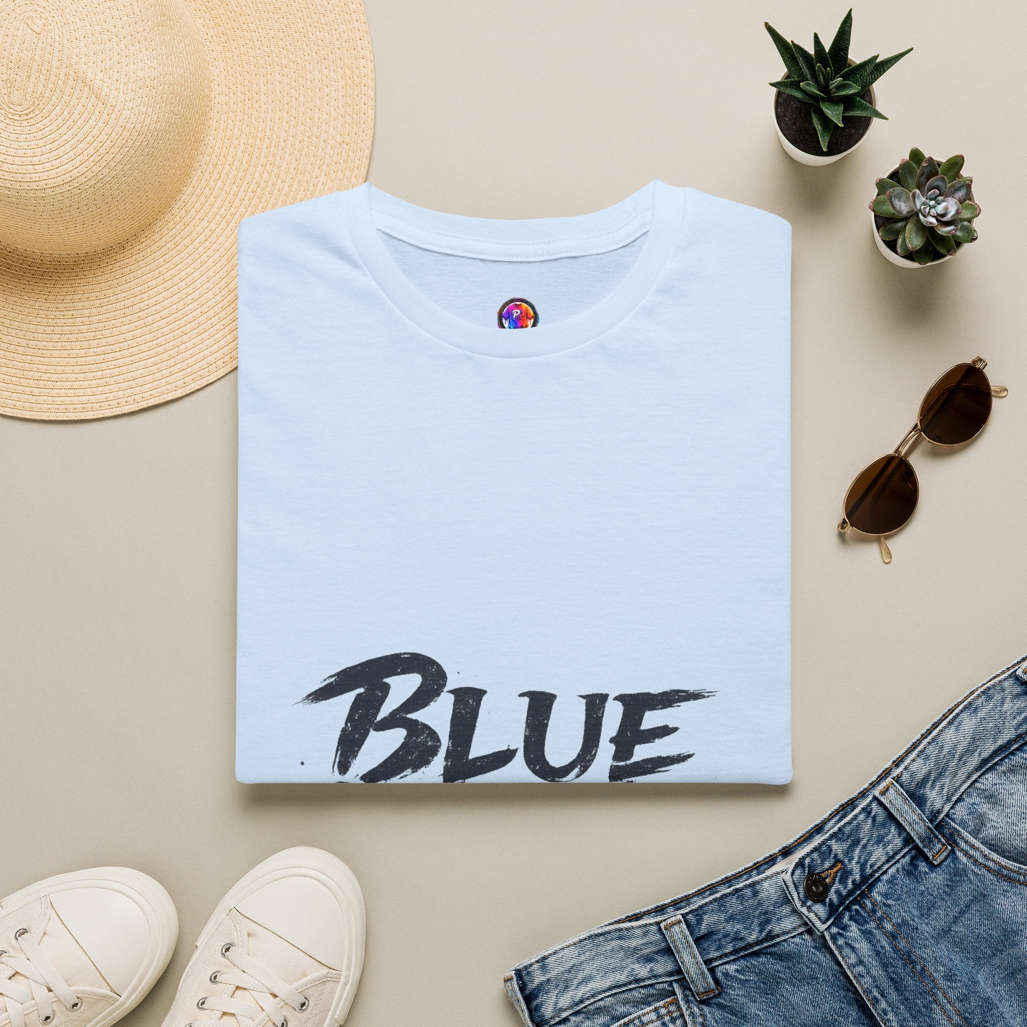 Japan Blue Samurai T-Shirt — Bold Brushstroke Graphic Tee