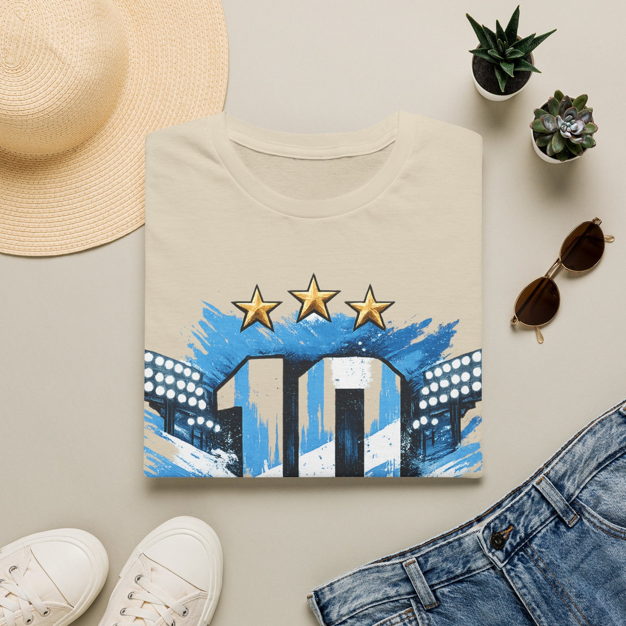 Argentina Soccer Fan T-Shirt — 'La Nuestra' #10 Jersey Design