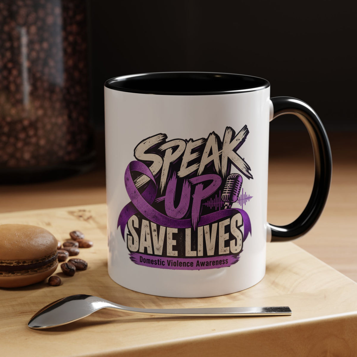 Speak Up Save Lives Domestic Violence Awareness Coffee Mug