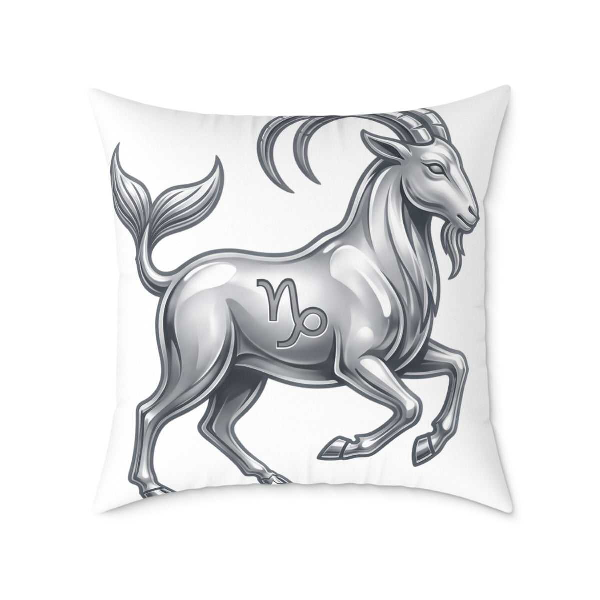 Capricorn Zodiac Pillow — Silver Goat Astrology Throw Pillow