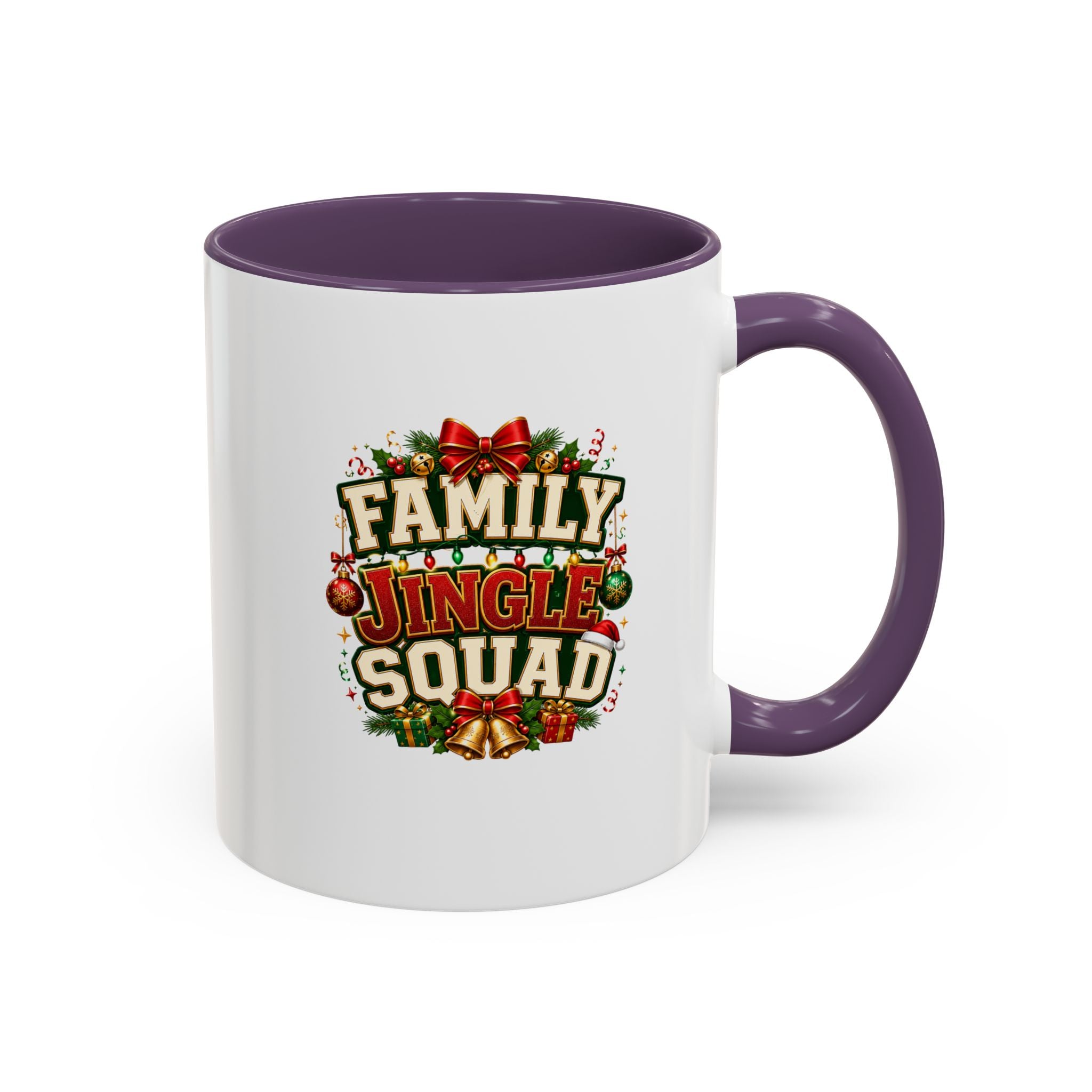 Family Jingle Squad Accent Coffee Mug — Christmas Holiday Coffee Cup