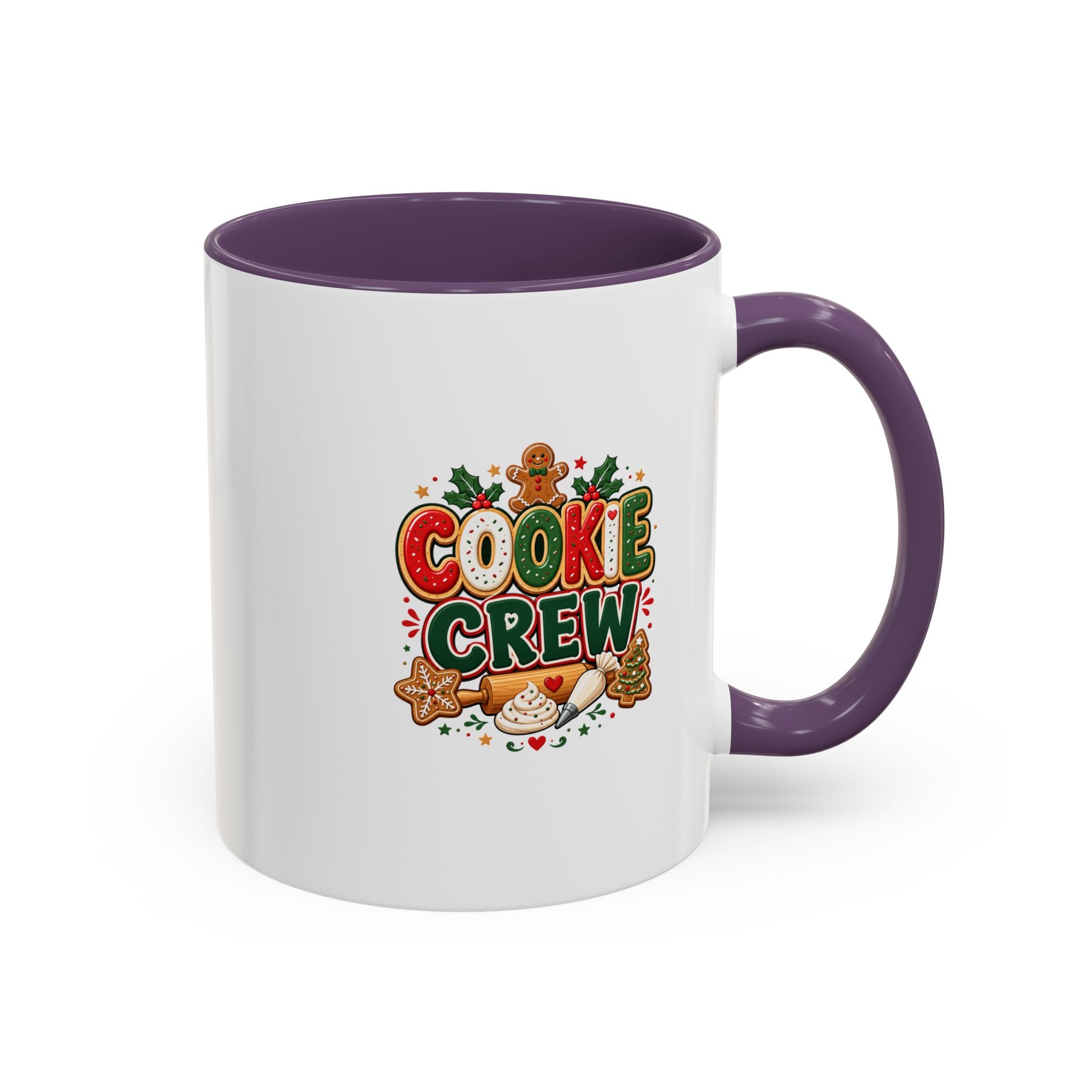 Cookie Crew Accent Coffee Mug — Holiday Gingerbread Christmas Coffee Cup