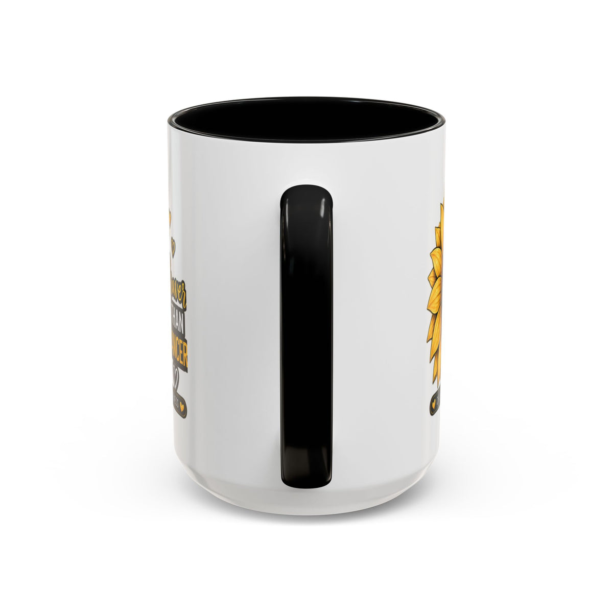 Childhood Cancer Awareness Mug — "Braver Than Cancer" Sunflower & Gold Ribbon