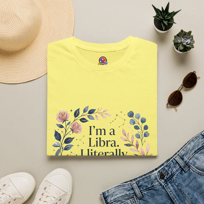 Libra Floral Zodiac T-Shirt — "I'm a Libra, I Literally Cannot Help Being Charming"