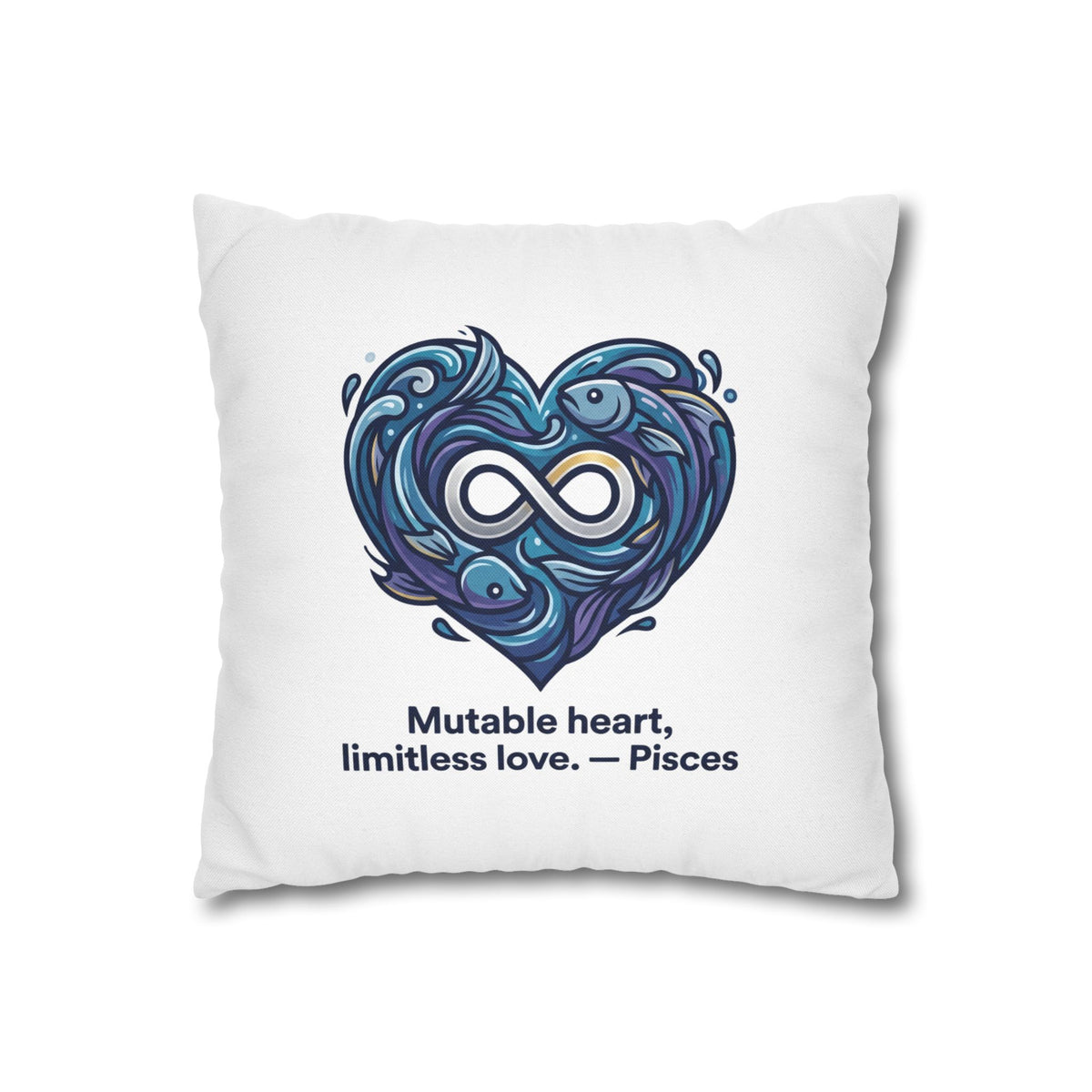 Pisces Infinity Heart Pillowcase — "Mutable heart, limitless love."