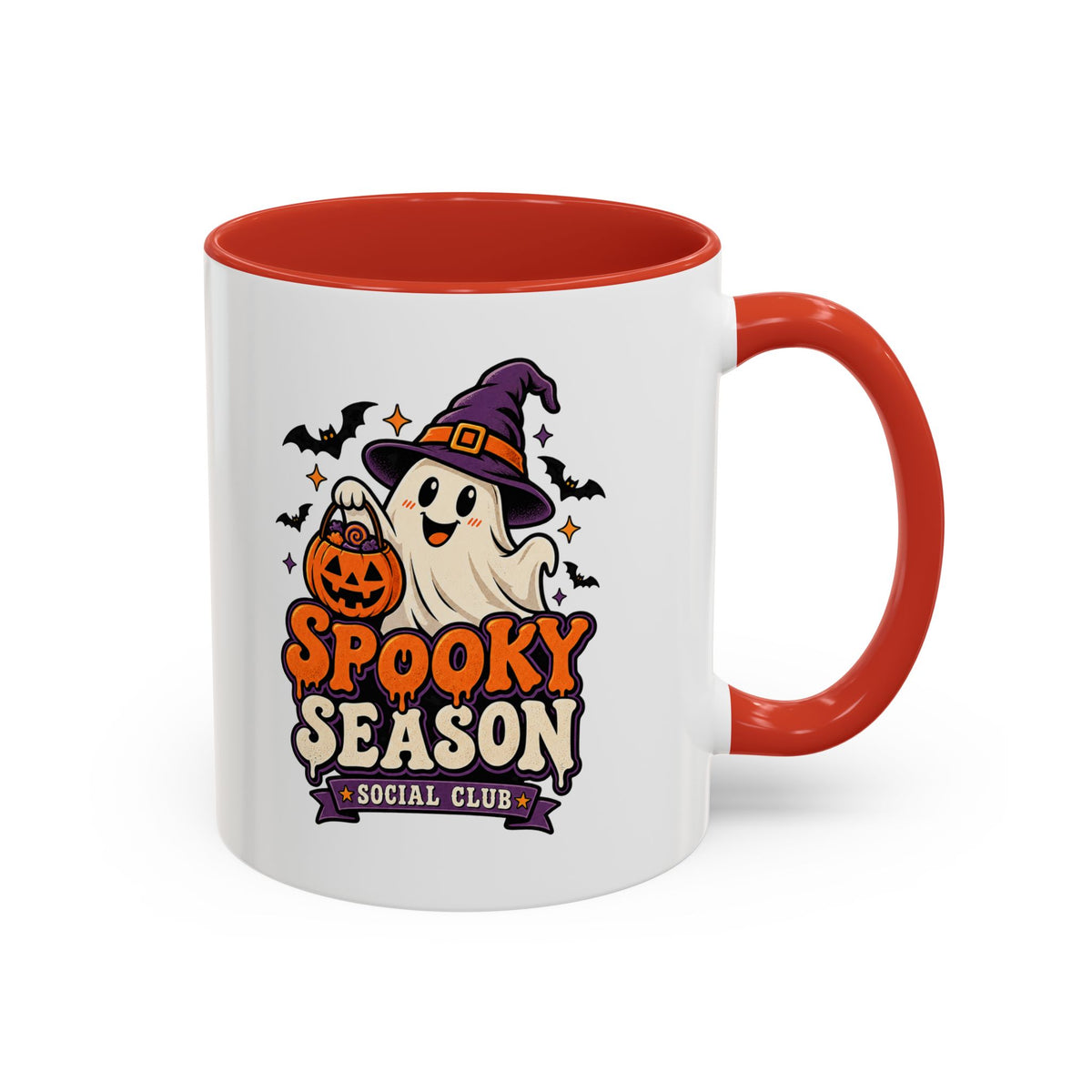 Spooky Season Coffee Mug — Cute Ghost Halloween Accent Mug (11/15oz)