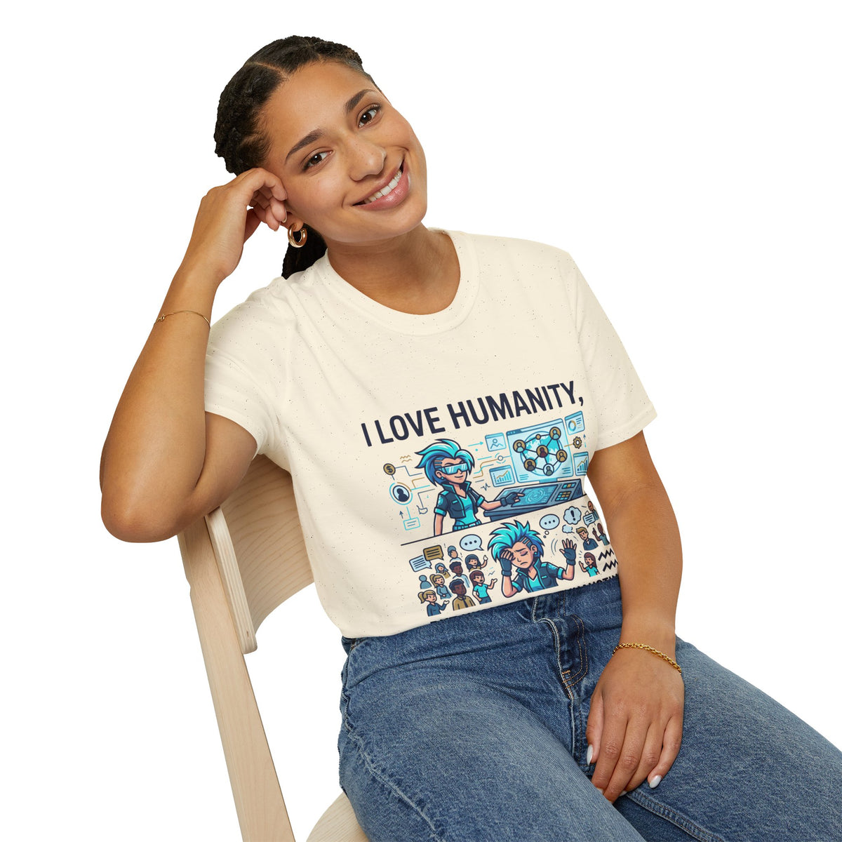 Aquarius Zodiac I Love Humanity T-Shirt — Funny Aquarist Marine Biologist Tee