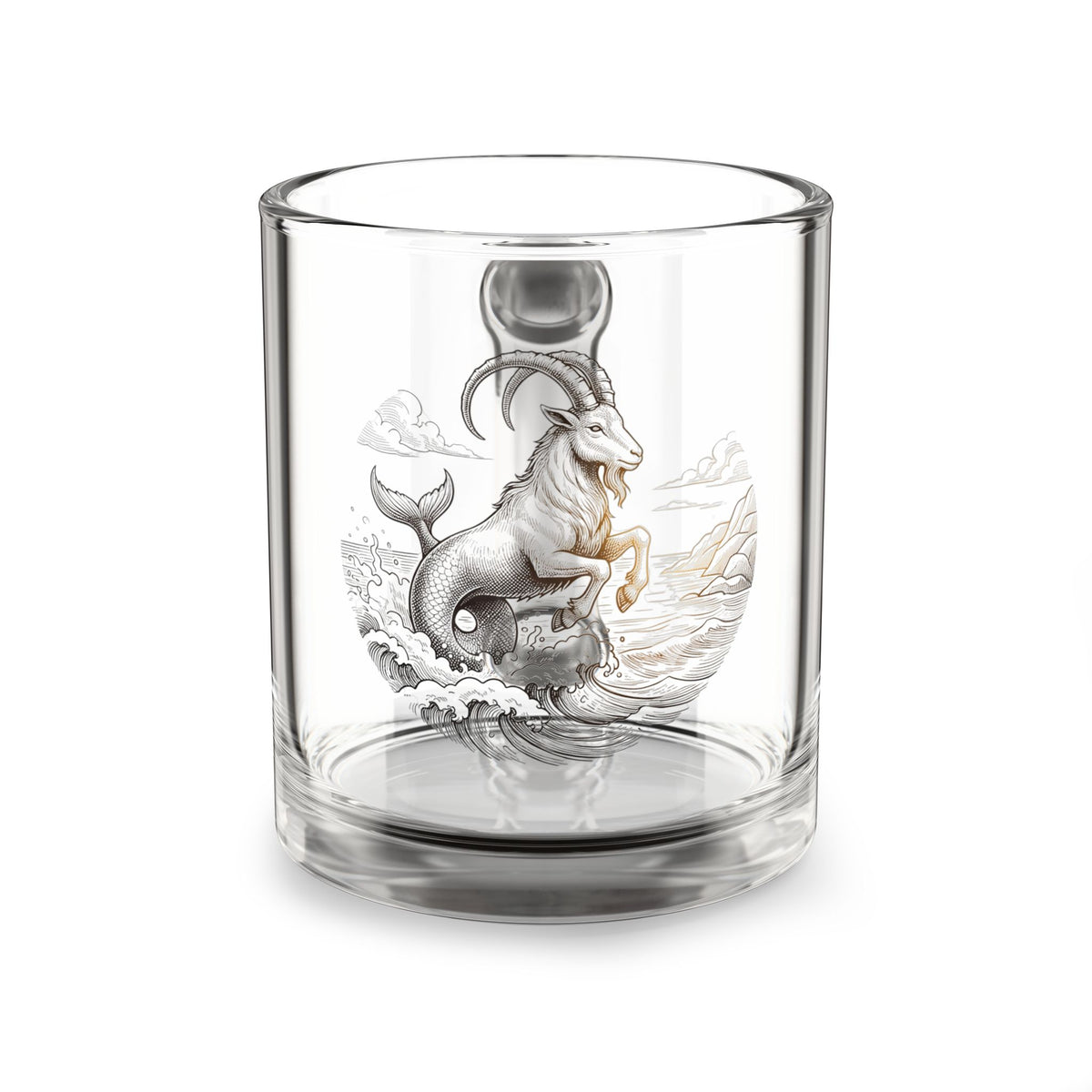 Capricorn Sea-Goat 10oz Glass Mug — Zodiac Astrology Coffee Cup