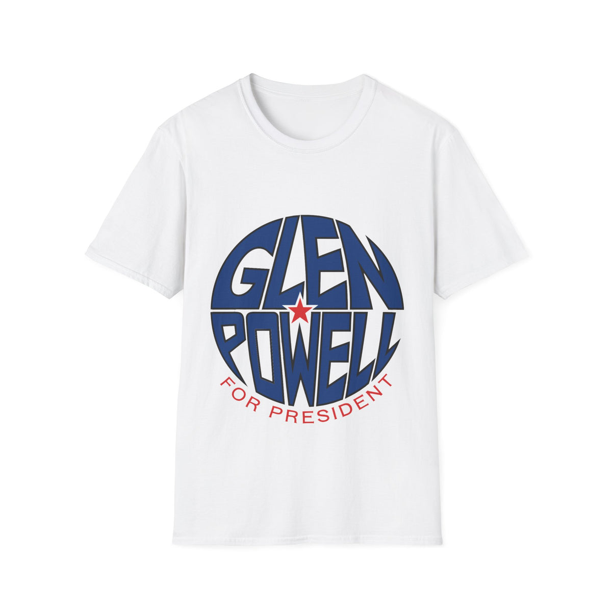 "Glen Powell For President" Parody Tee | Retro Campaign Circular Graphic T-Shirt - Trending Now - September 2026