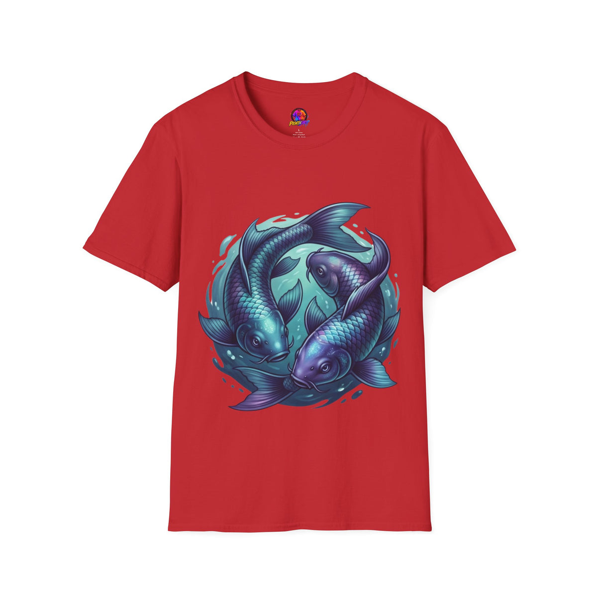 Koi Fish Circle T-Shirt — Artistic Yin Yang Aquatic Tee