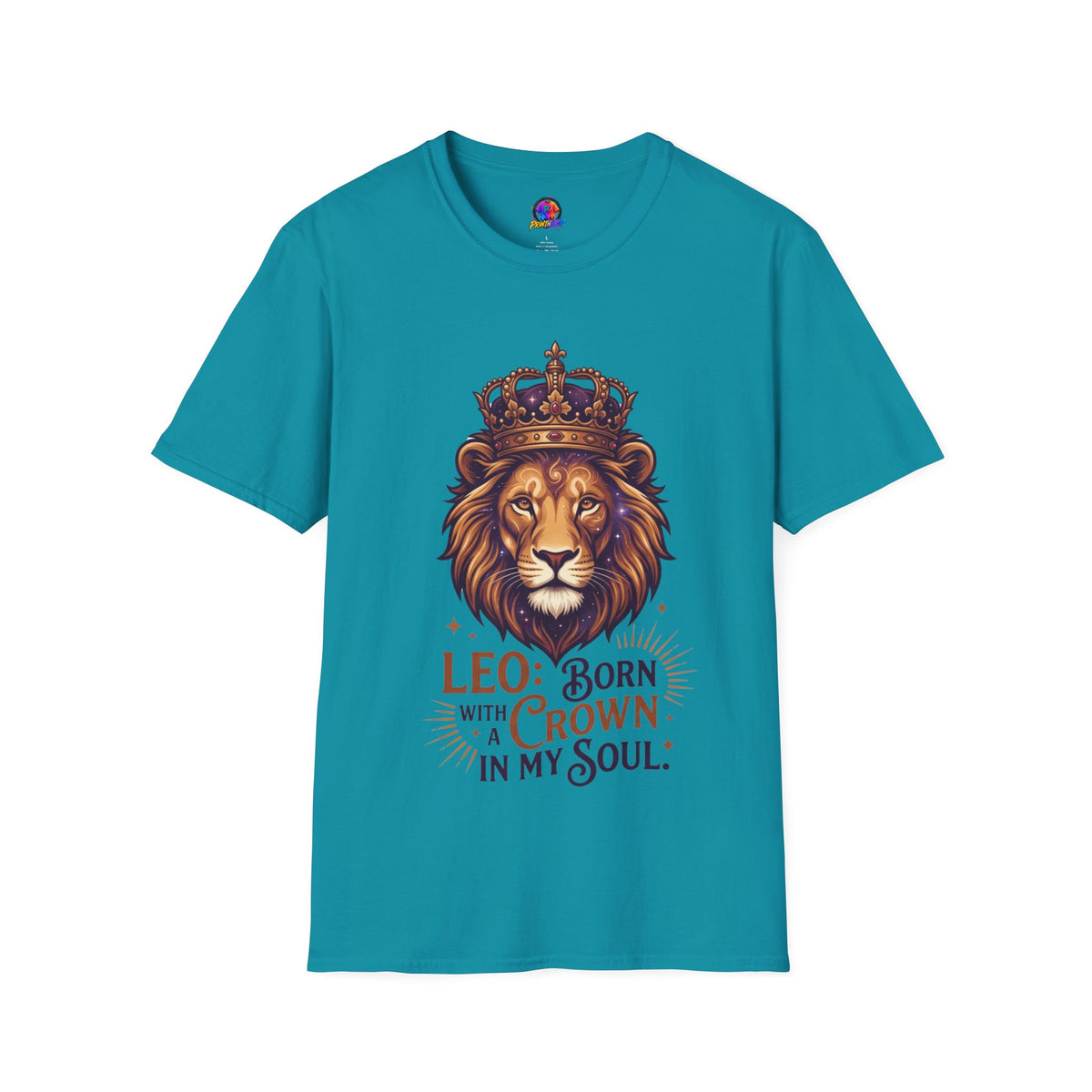 Leo Zodiac Lion T-Shirt — "Born with a Crown in My Soul" Zodiac Graphic Tee