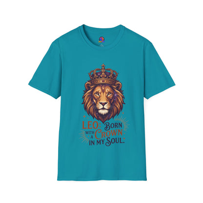 Leo Lion T-Shirt — "Born with a Crown in My Soul" Zodiac Graphic Tee