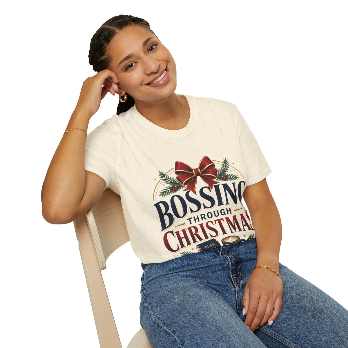 Christmas “Bossing Through Christmas” T‑Shirt — Funny Holiday Boss Gift