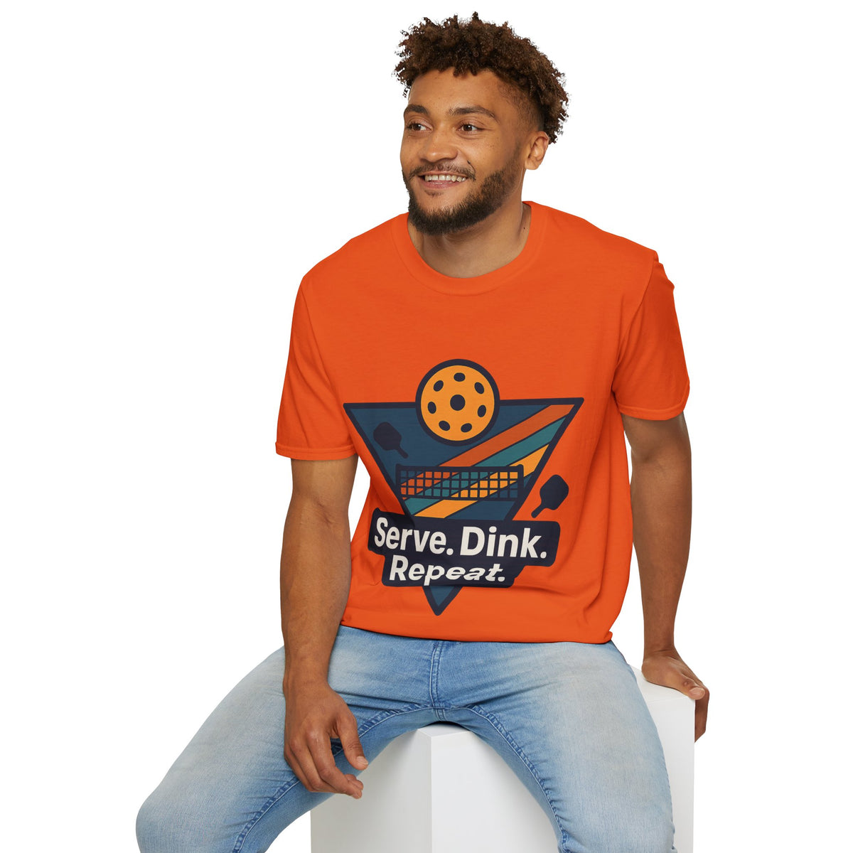 Pickleball T-Shirt — Retro Paddle & Ball Design with “Serve. Dink. Repeat.” Slogan - Trending Now - August 2026