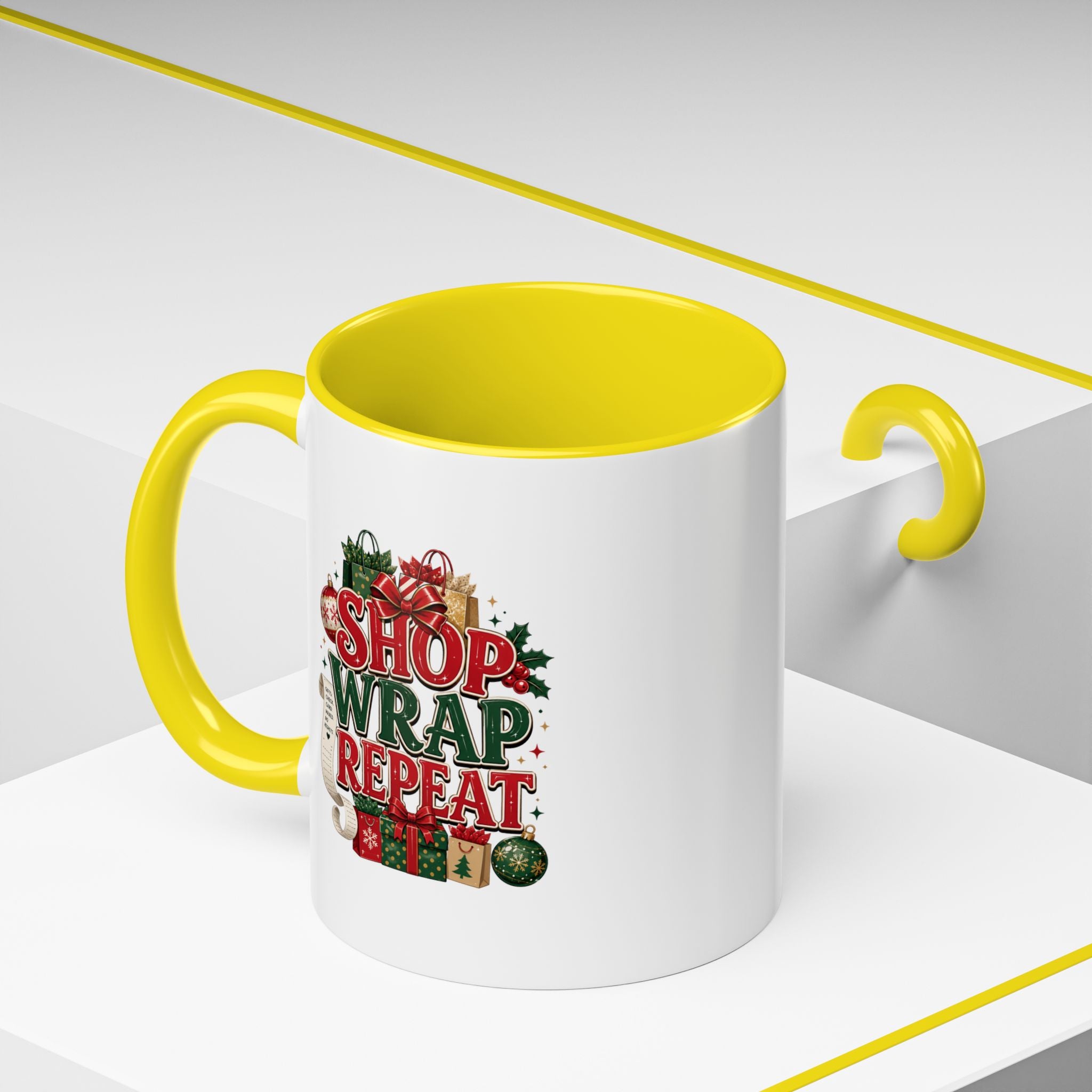 Shop Wrap Repeat Christmas Accent Coffee Mug