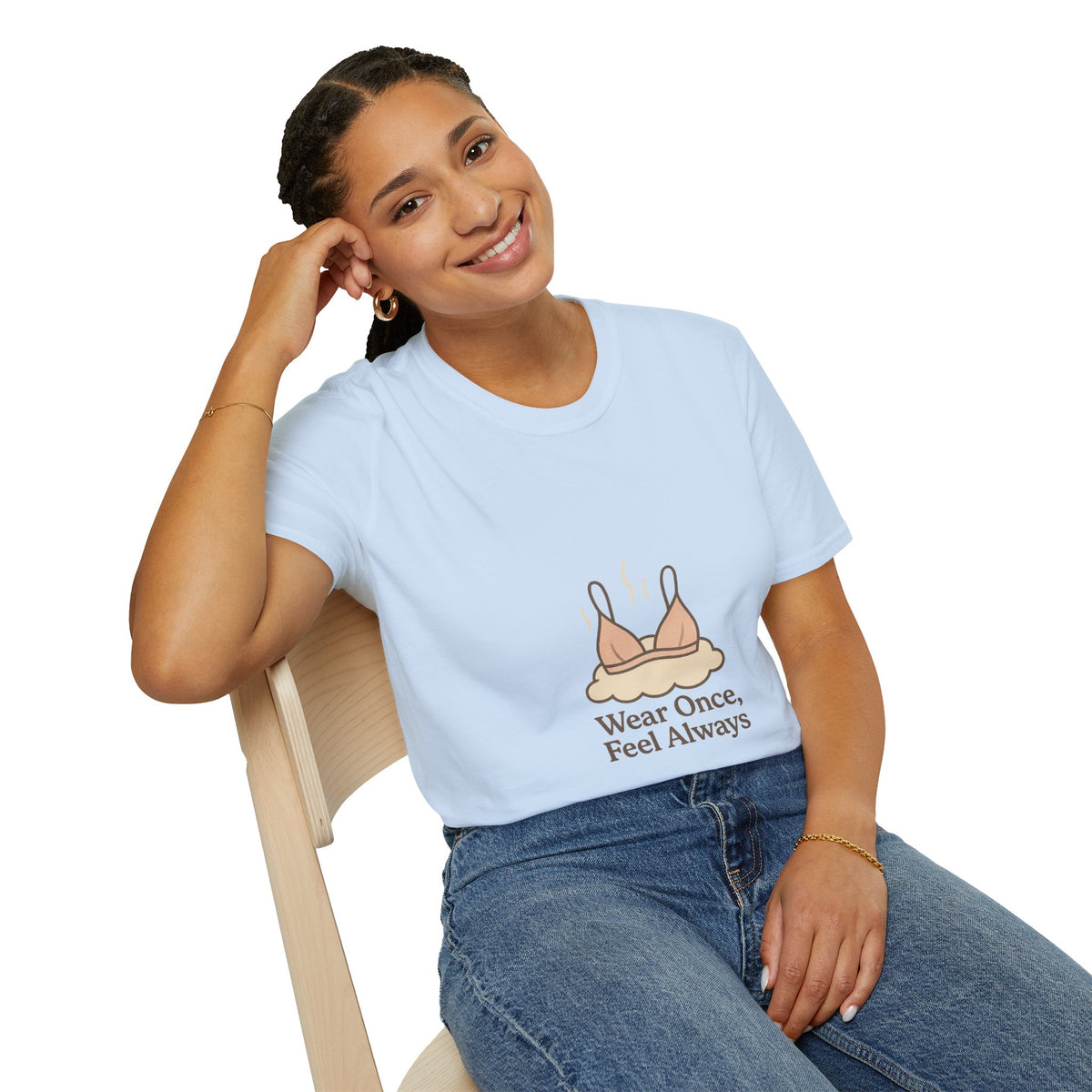 T-Shirt — 'Wear Once, Feel Always' Bra Illustration Tee - Trending Now - October 2026
