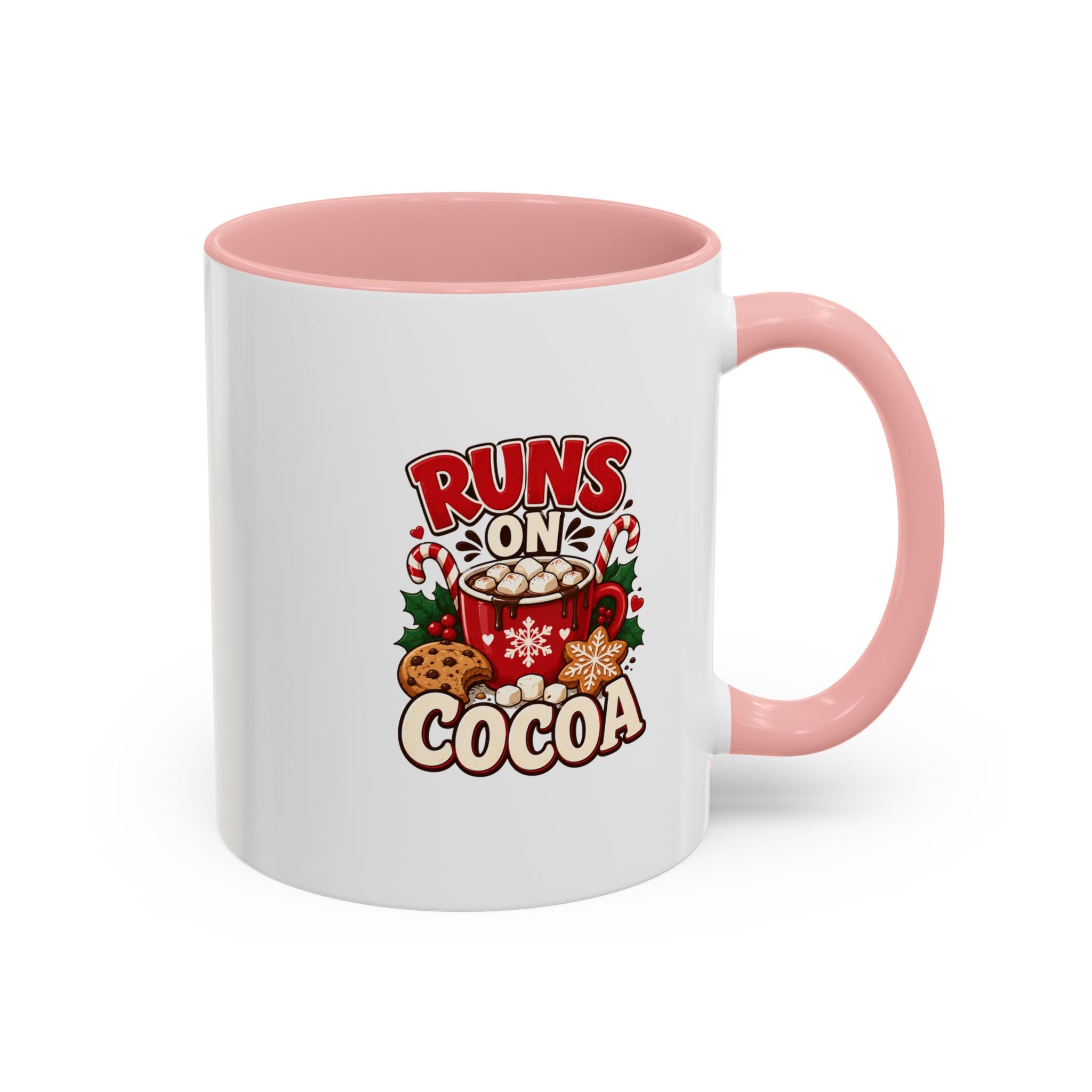 Runs on Cocoa Accent Coffee Mug — Holiday Hot Cocoa Gift