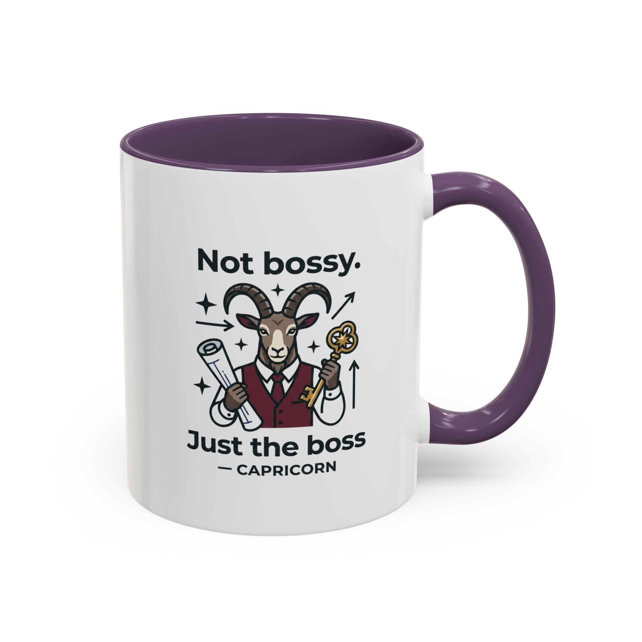 Capricorn Coffee Mug — "Not Bossy, Just the Boss" Zodiac Accent Mug (11/15oz)