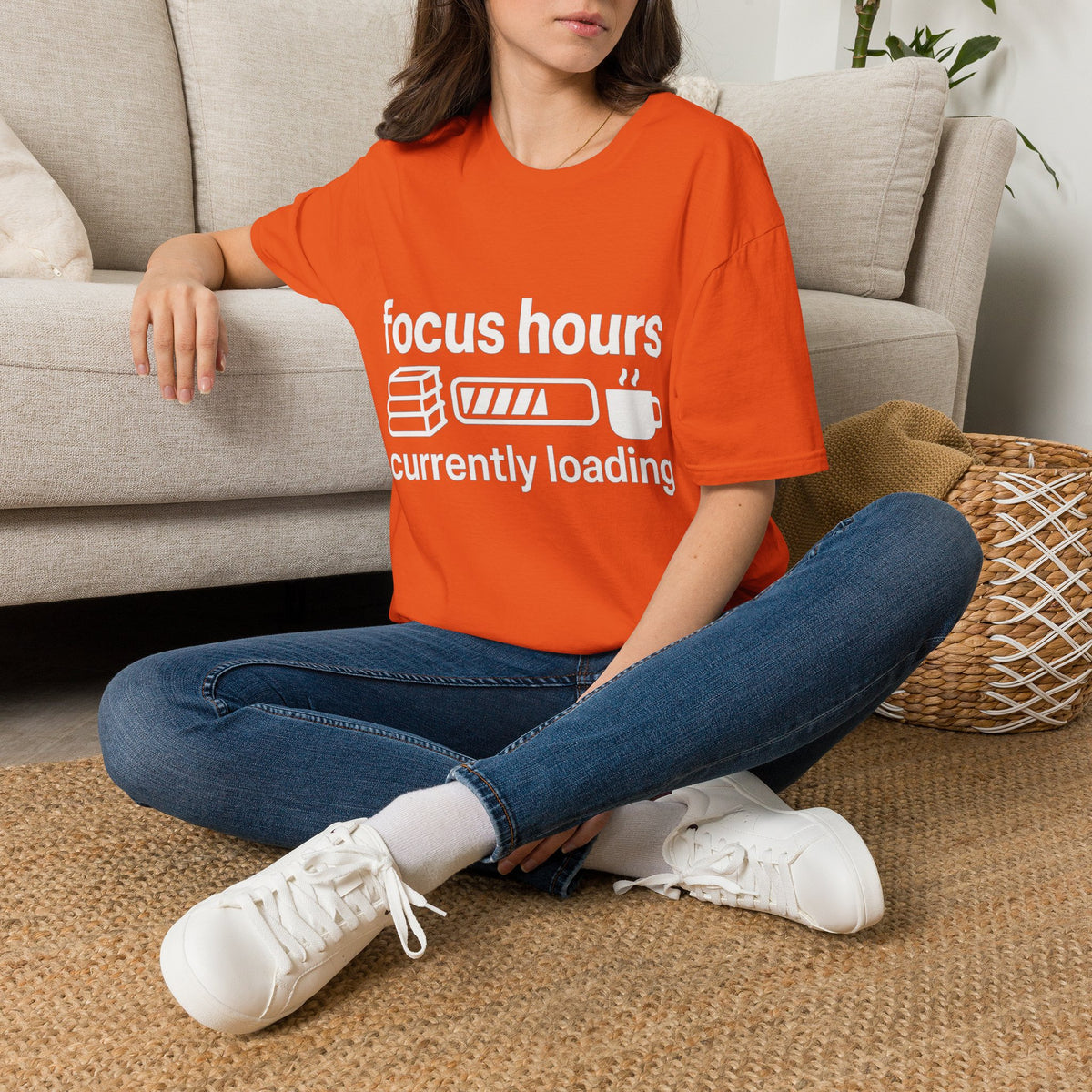 Focus Hours T-Shirt — "Focus Hours Currently Loading" Graphic Tee for Productivity & Remote Work - Trending Now - August 2026 Trends - Everyday T-Shirt