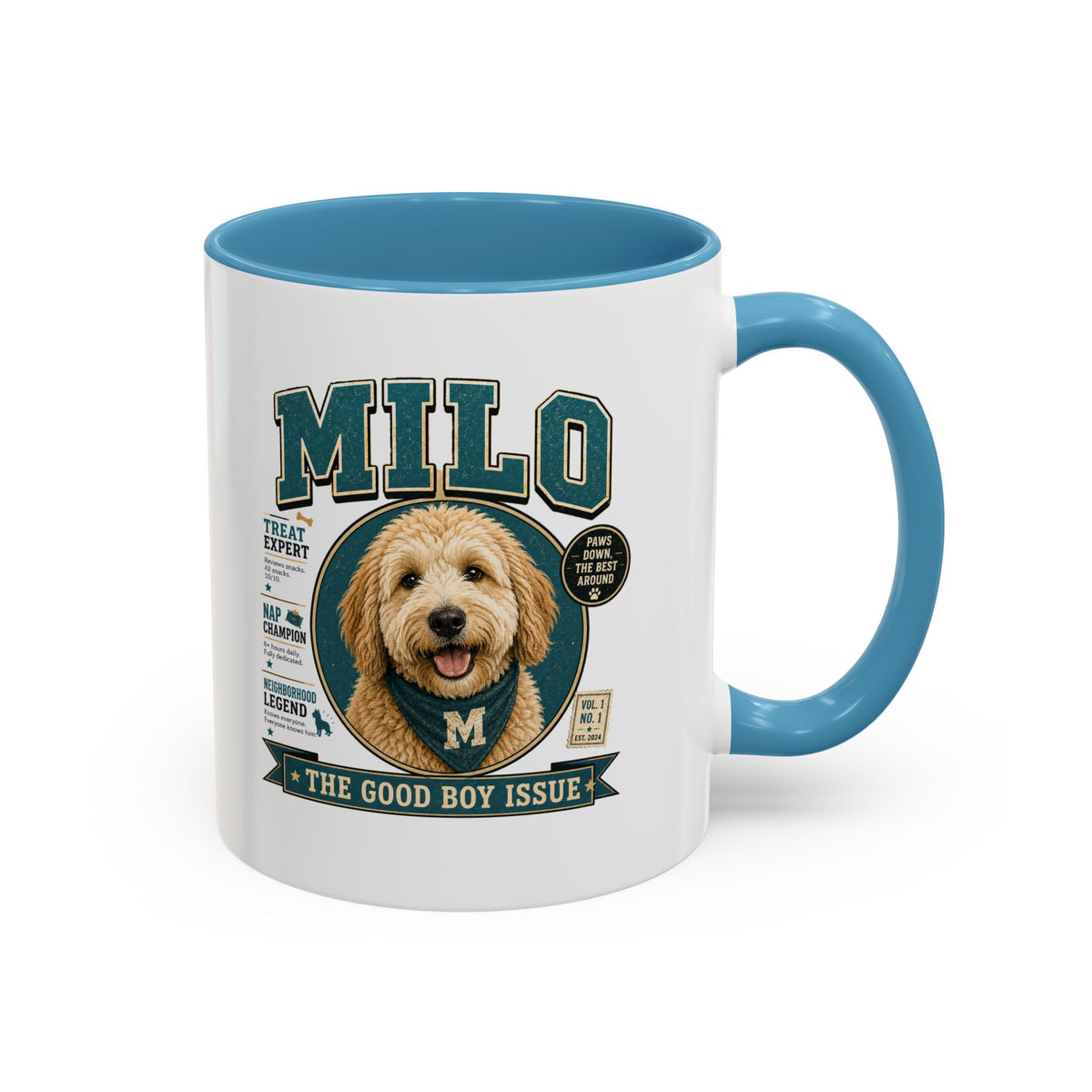 Milo Bailey Dog Dad Mom Milo Dog Coffee Mug — 'The Good Boy Issue' Accent