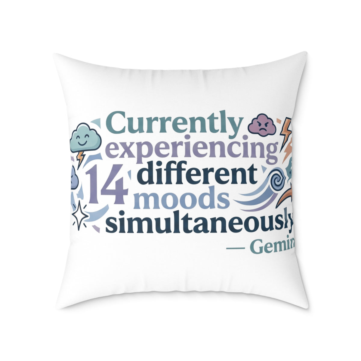 Gemini Zodiac Currently Experiencing Different Moods Simultaneously Square Poly Canvas Pillow